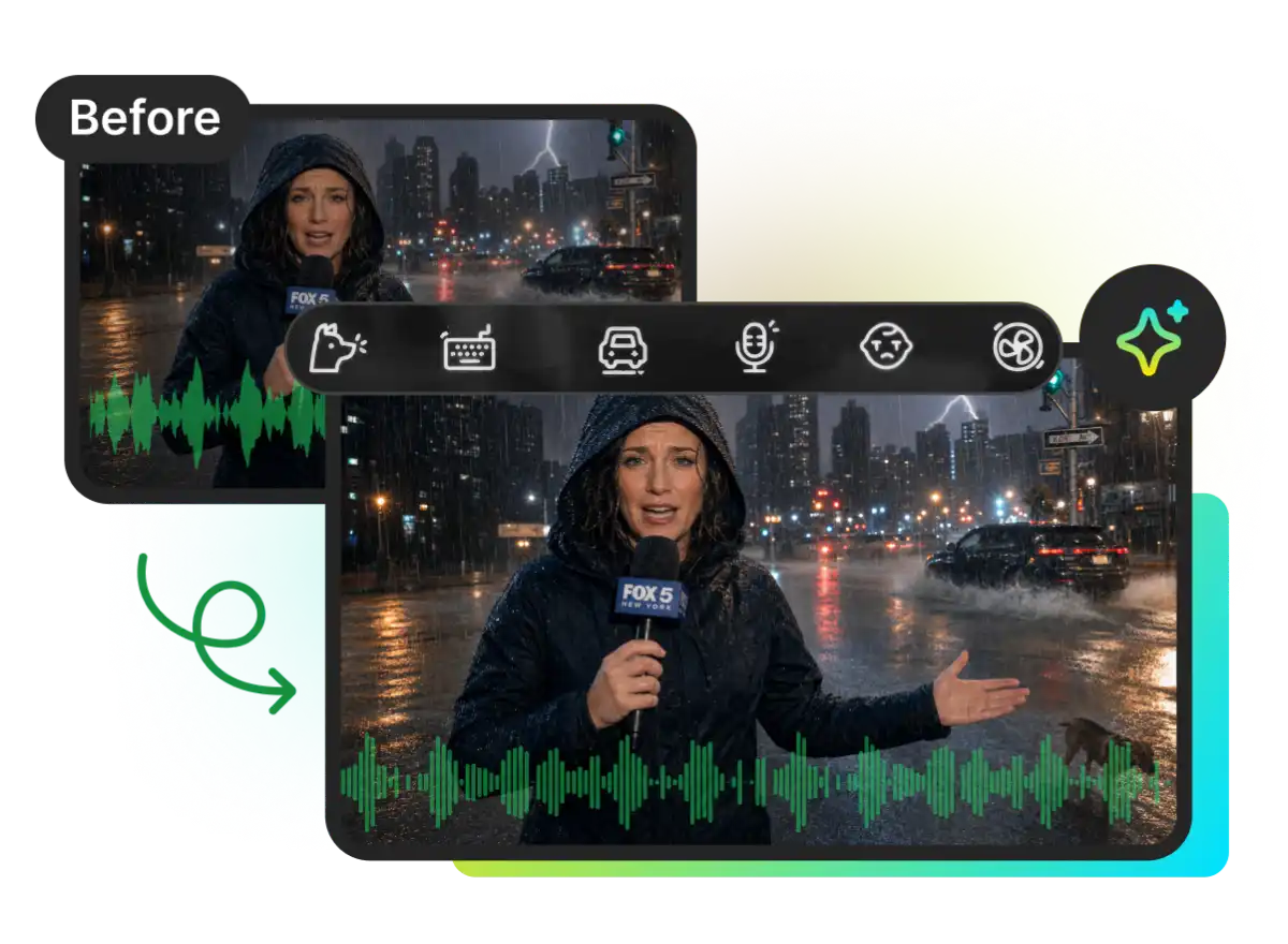 AI adaptive speech enhancement tool that automatically optimizes audio quality for different recording environments