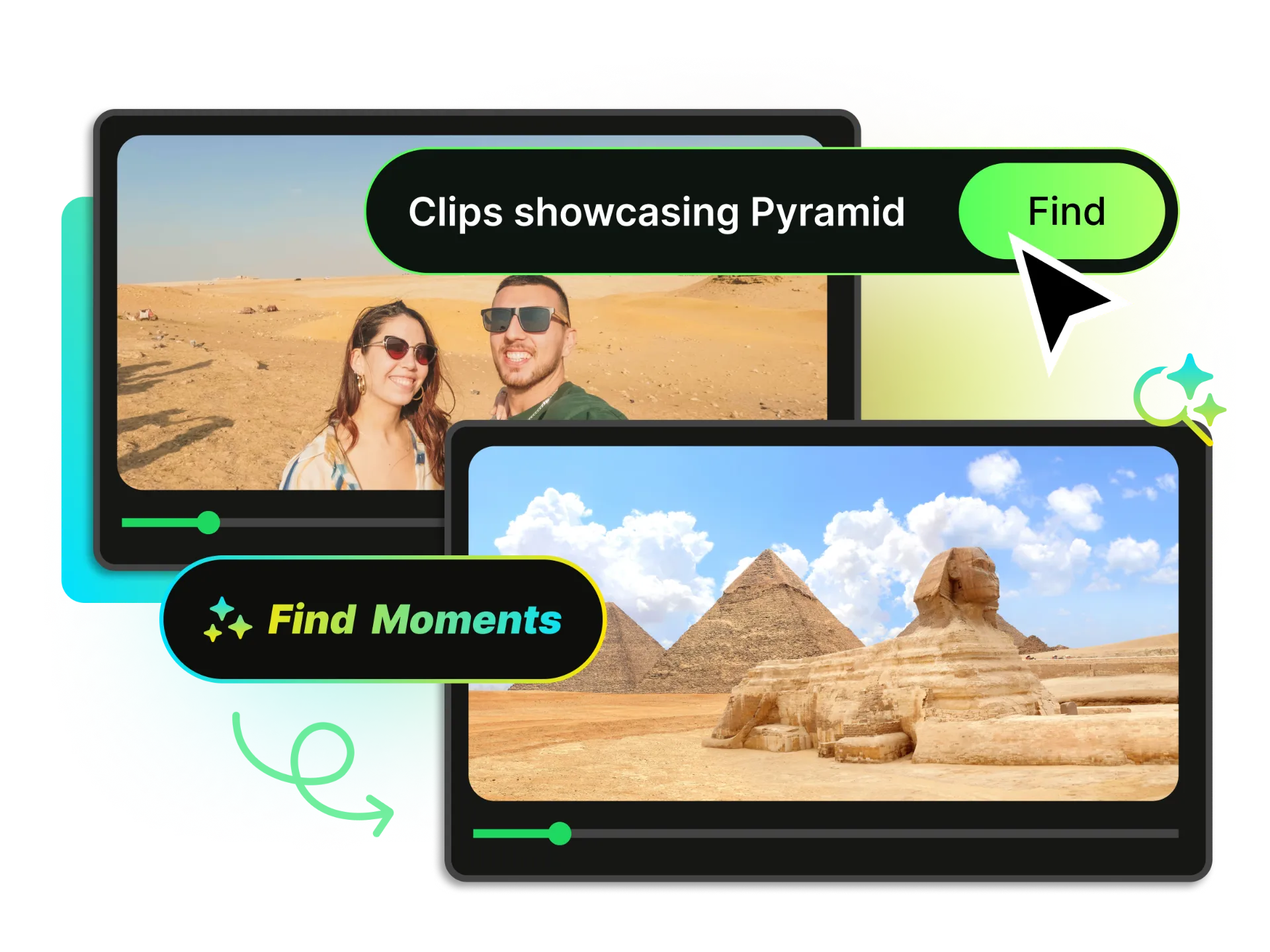 Custom AI prompt interface for YouTube Shorts with natural language input extracting specific moments