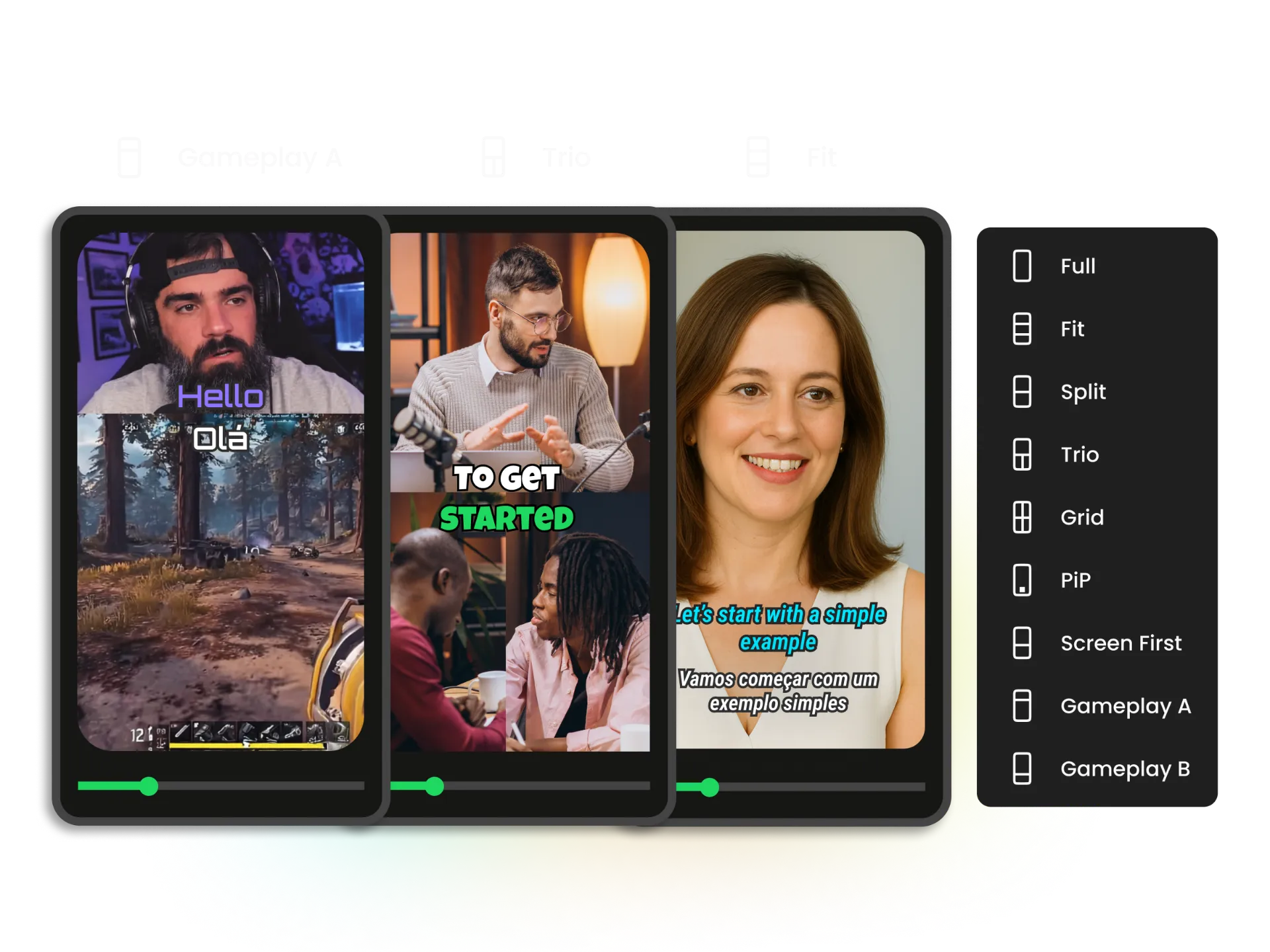 Auto-generated animated captions and subtitles highlighting keywords in video