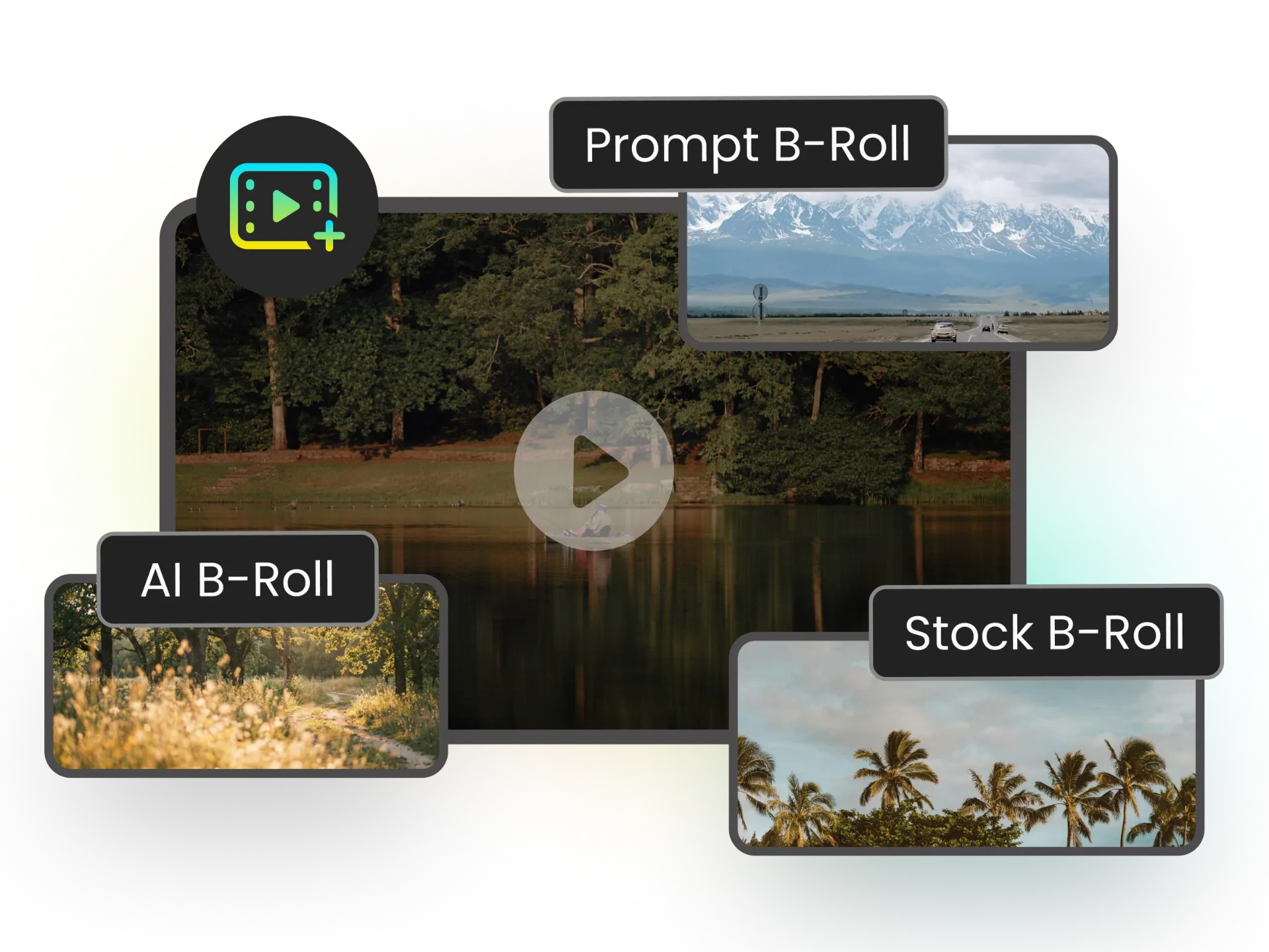 AI B-Roll generation showing automatically inserted images and video clips