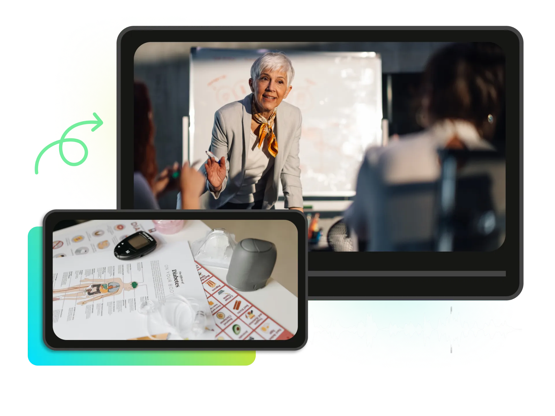 Online course video with French subtitles
