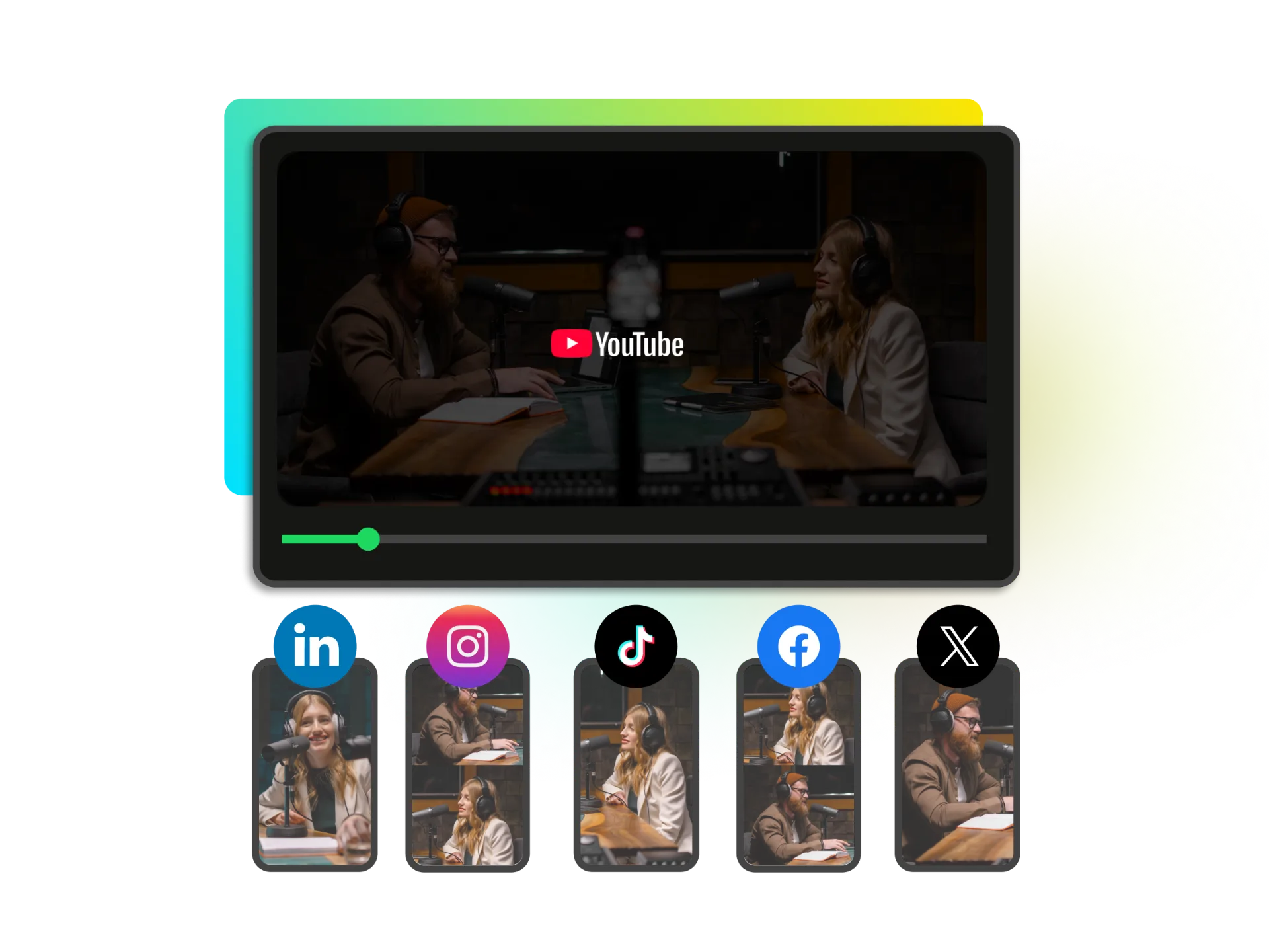Content creator working with video transcript turned into blog posts and social media