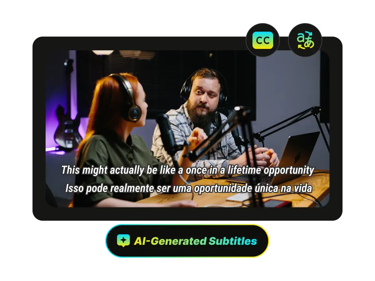 AI-powered video translation creating accurate English subtitles