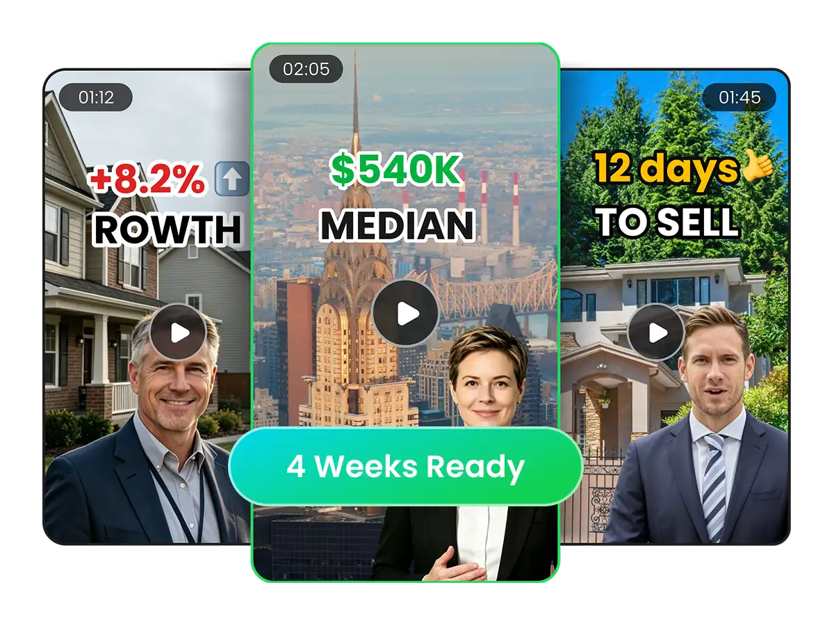 Real estate market update video clipped into weekly social posts