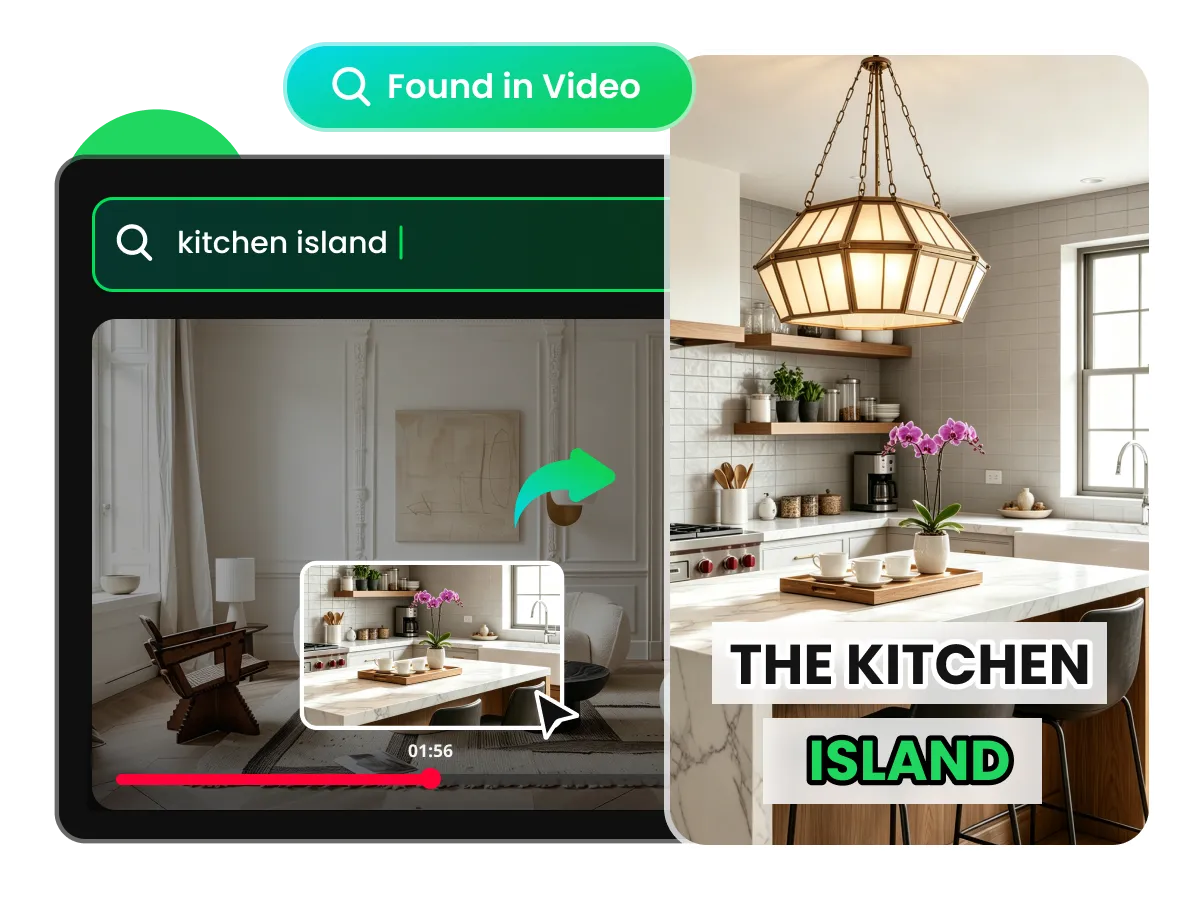 Find Moments locating the kitchen and primary suite inside a long property tour