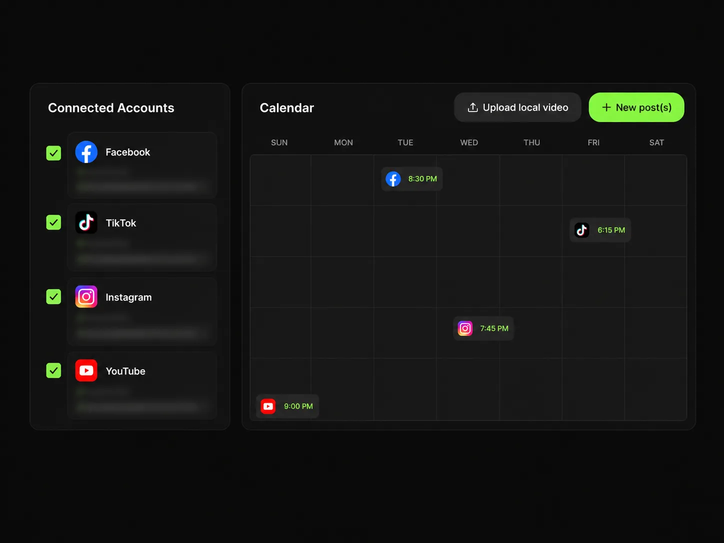 Scheduling feature in hook generator AI tool to set publication date, time zone, and resolution.