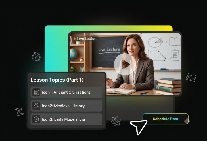 Educational creator organizing multi-part video series in TikTok content scheduler
