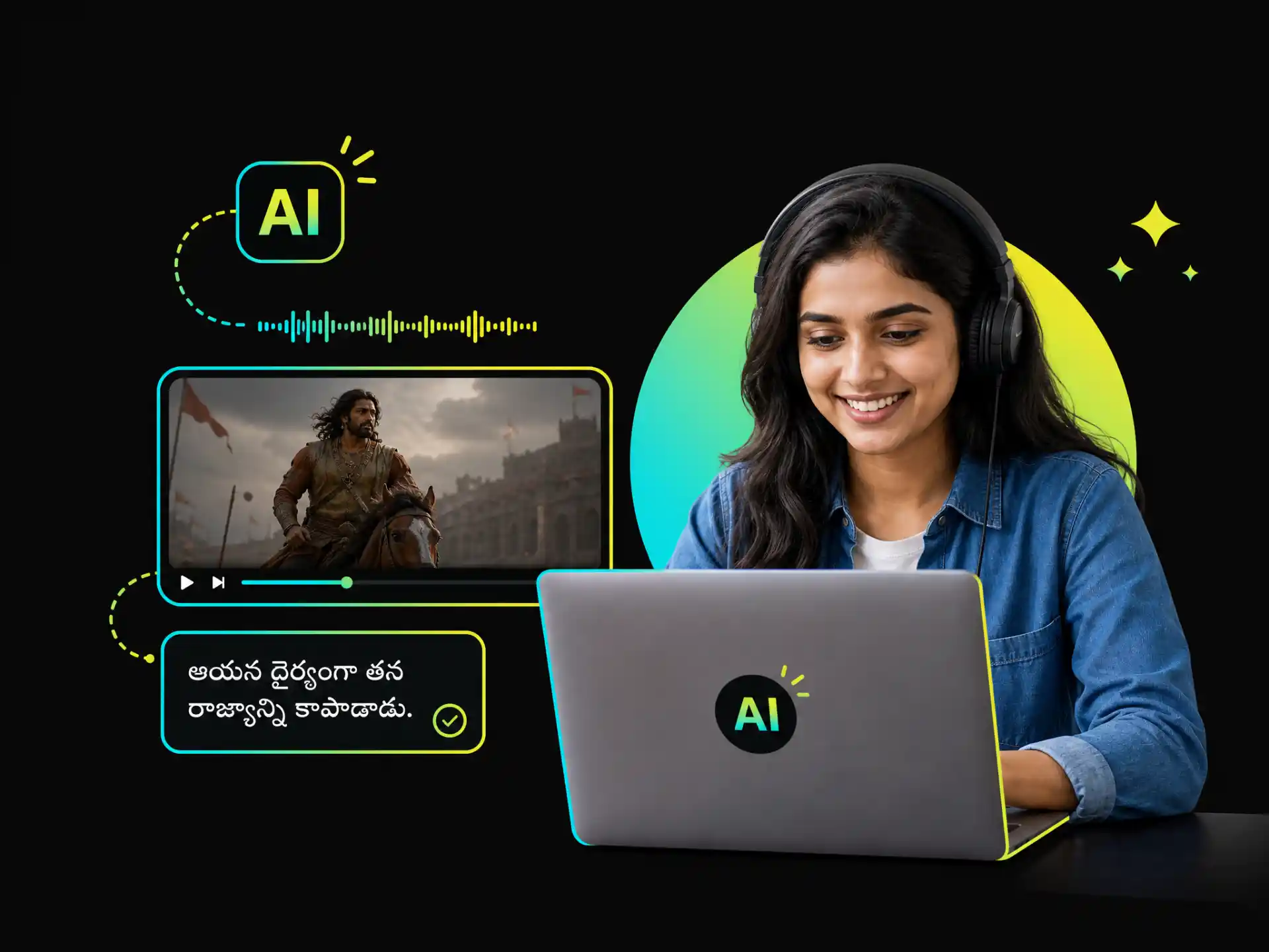 AI-powered automatic Telugu subtitles generation