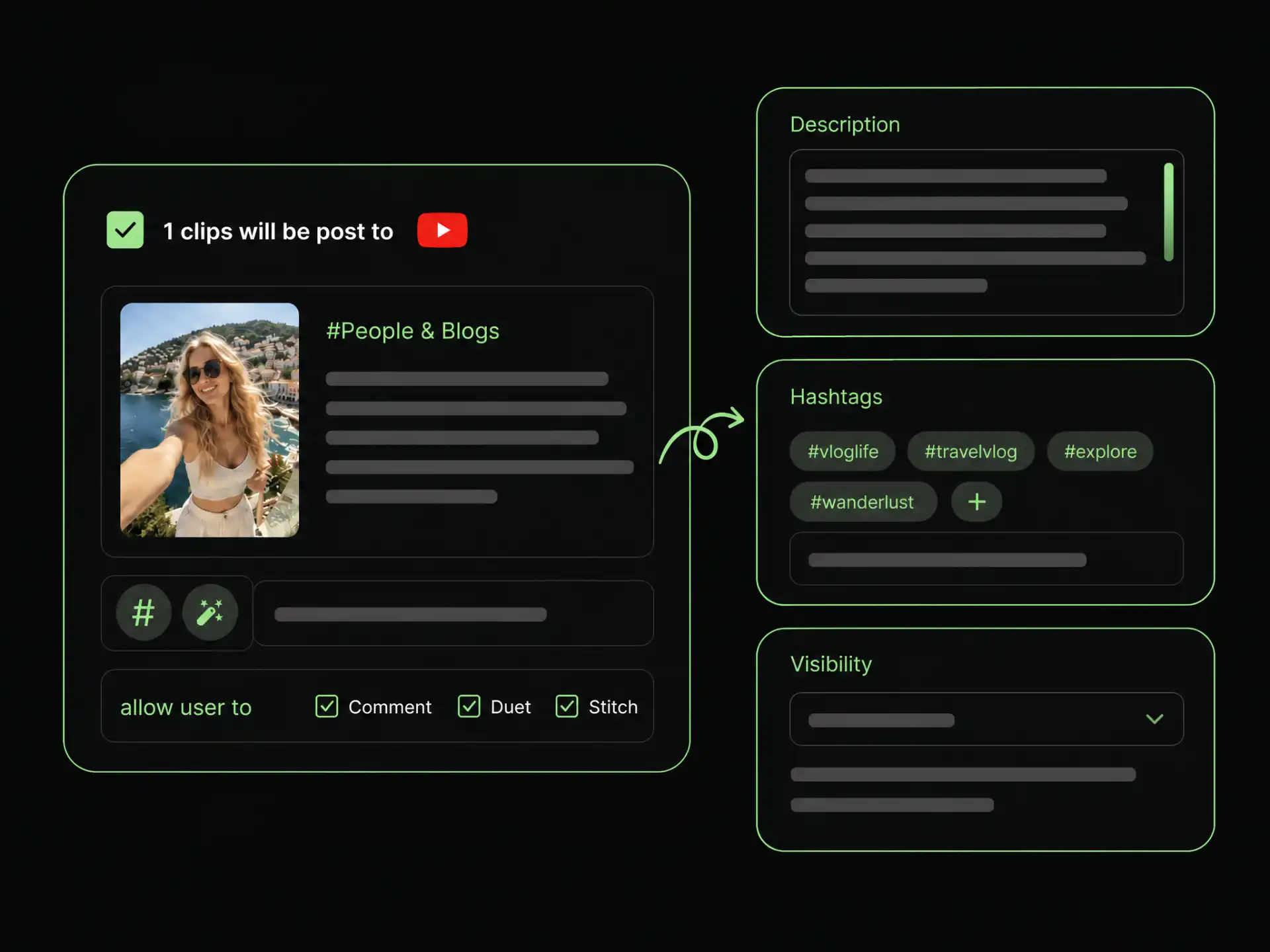 scheduling social posts with YouTube hook creator dashboard