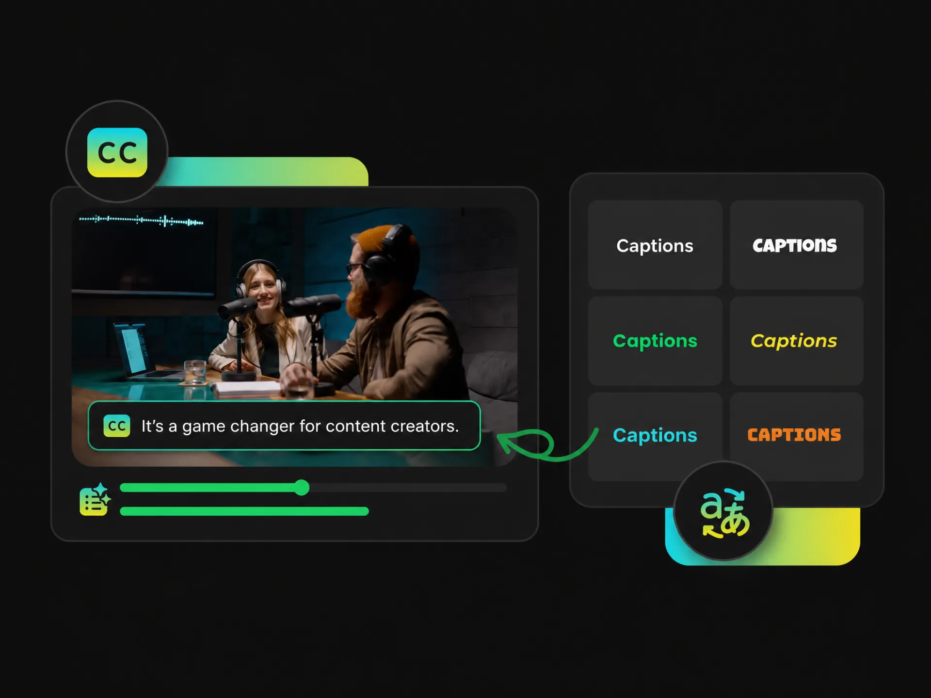 Caption generator for video with basic captions