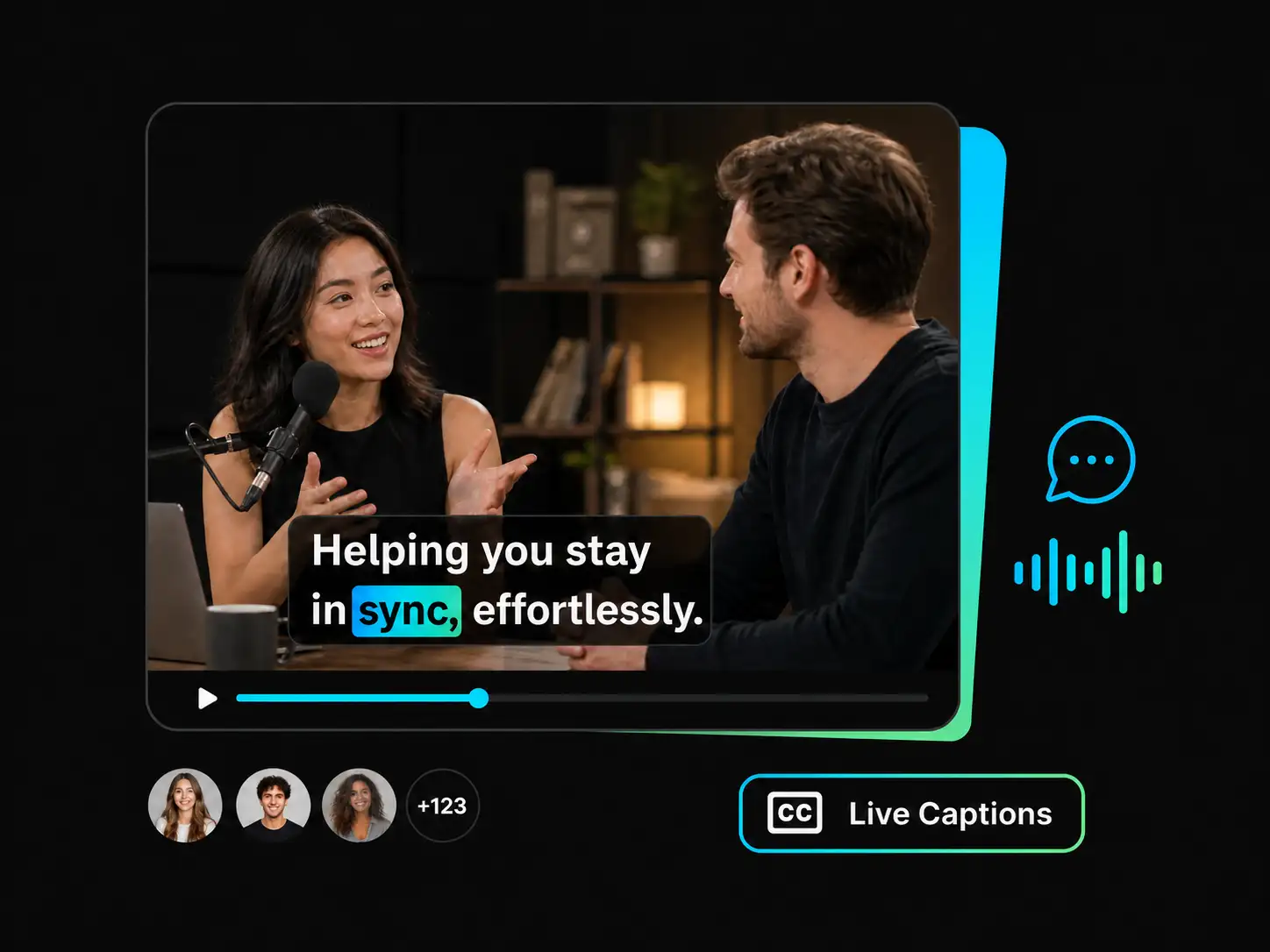 Facebook live captions for video conversations and streams