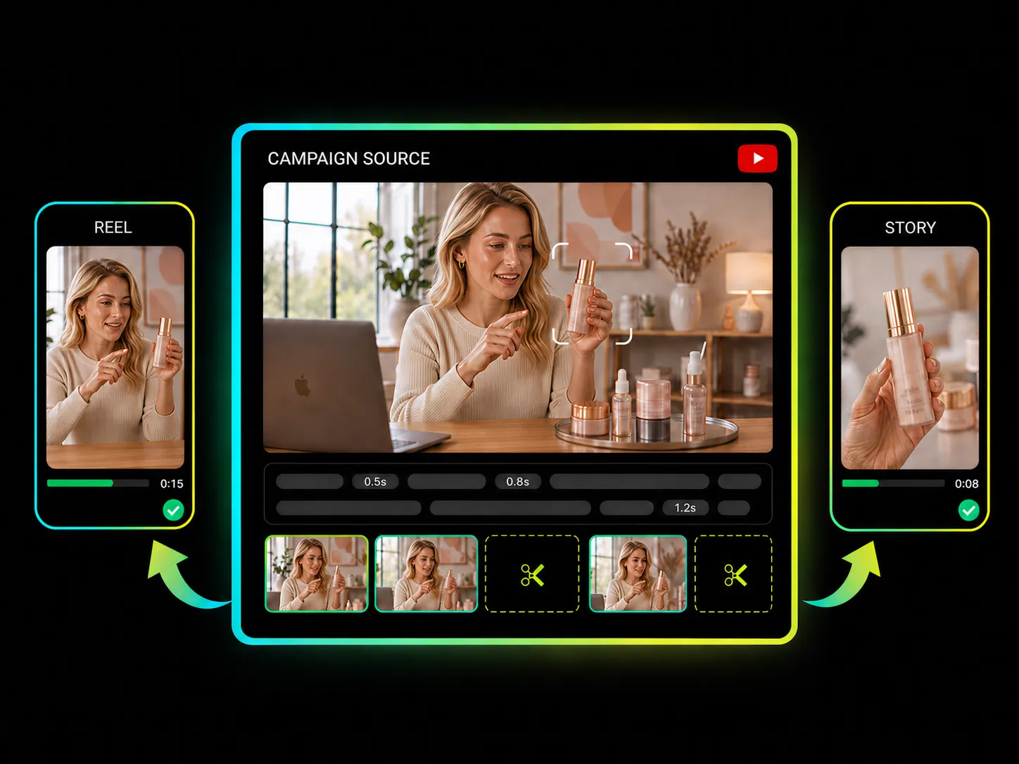 marketer creating promotional clips from youtube videos by using youtube video trimmer