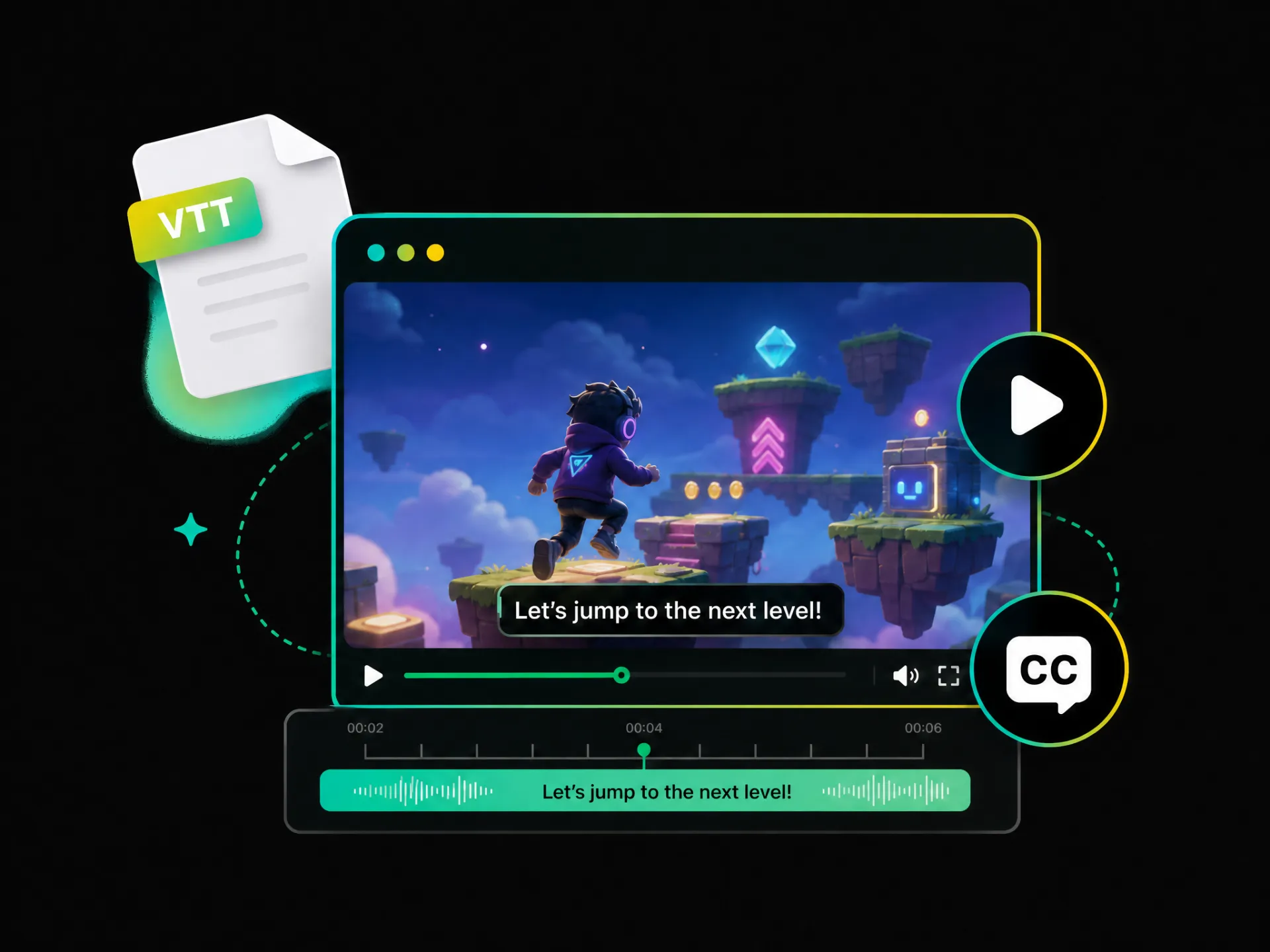 Add subtitles to video online with a VTT file