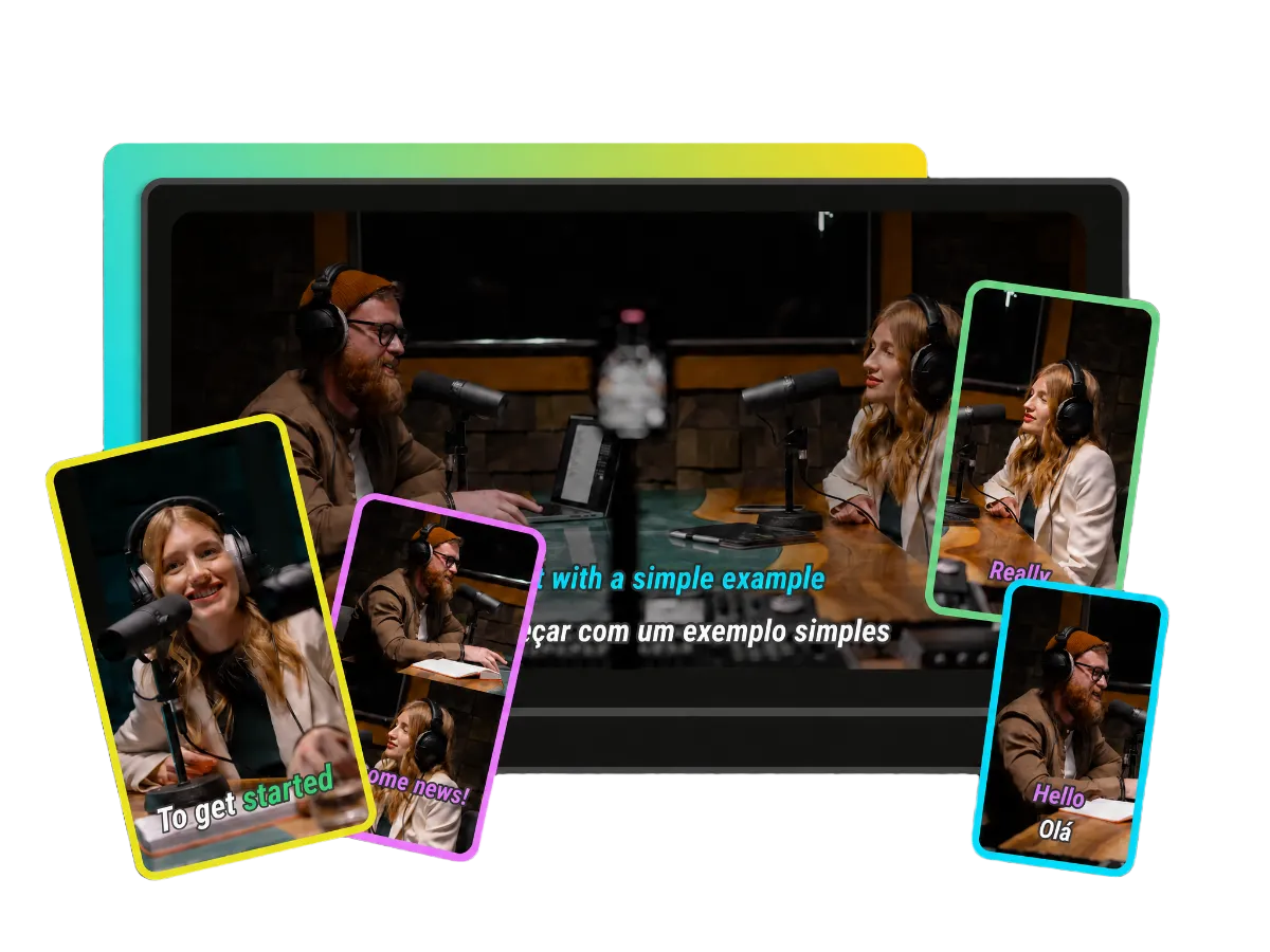 AI speech-to-text tool generating podcast transcripts and subtitles automatically