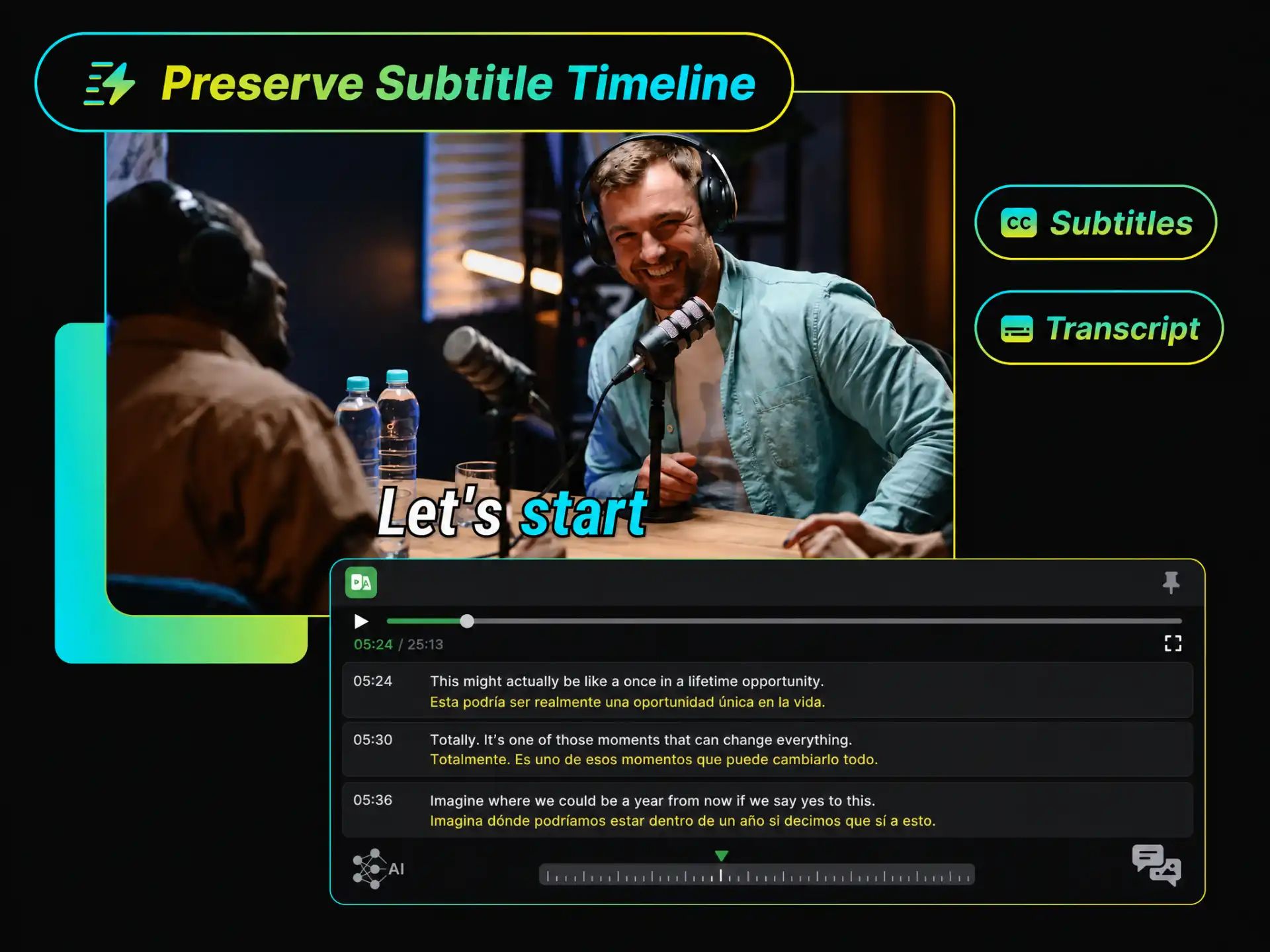 Precise video subtitle alignment generated by a chrome extension auto translate video subtitles