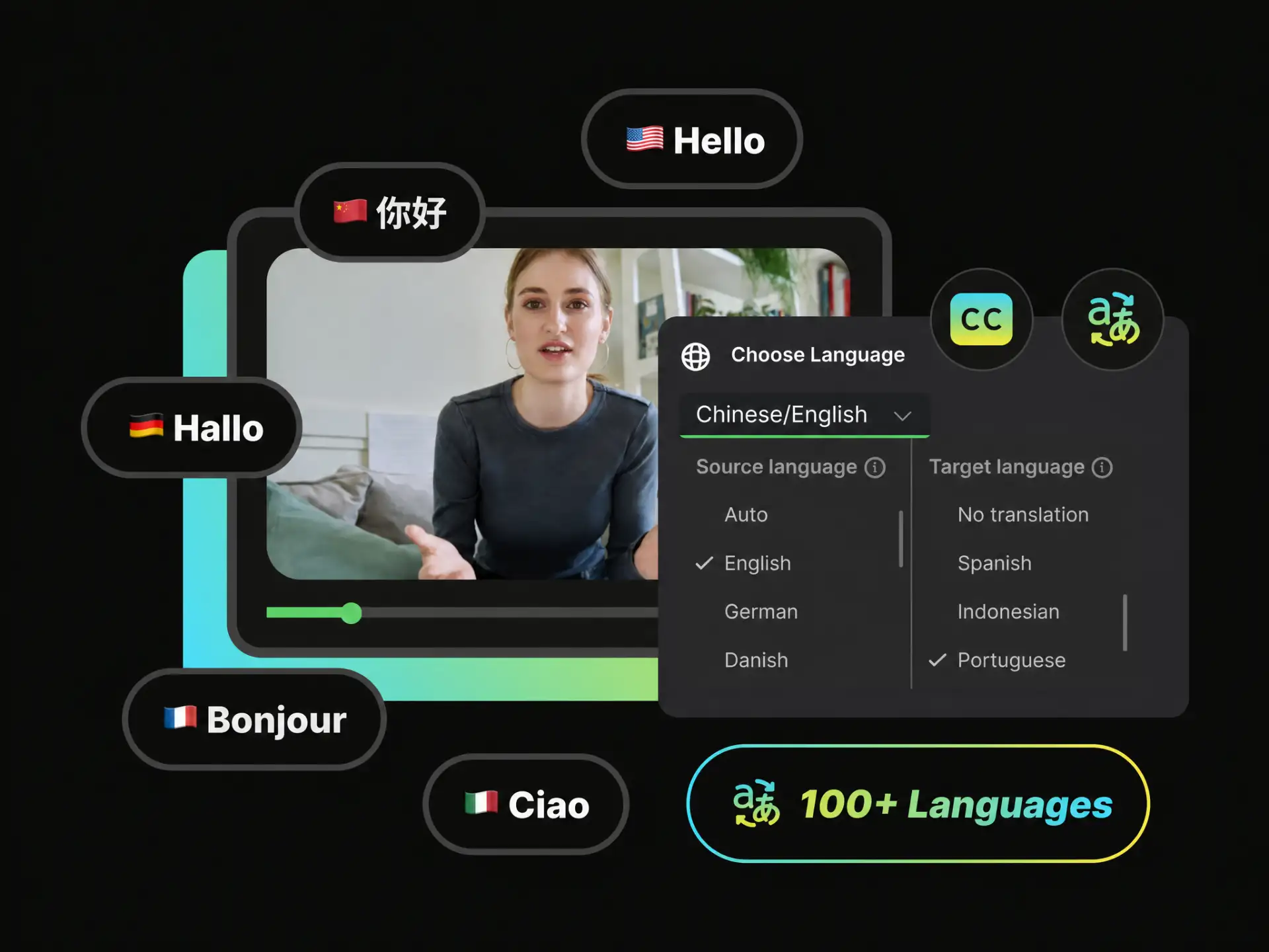 Global reach in 100 languages using a subtitle translator for YouTube
