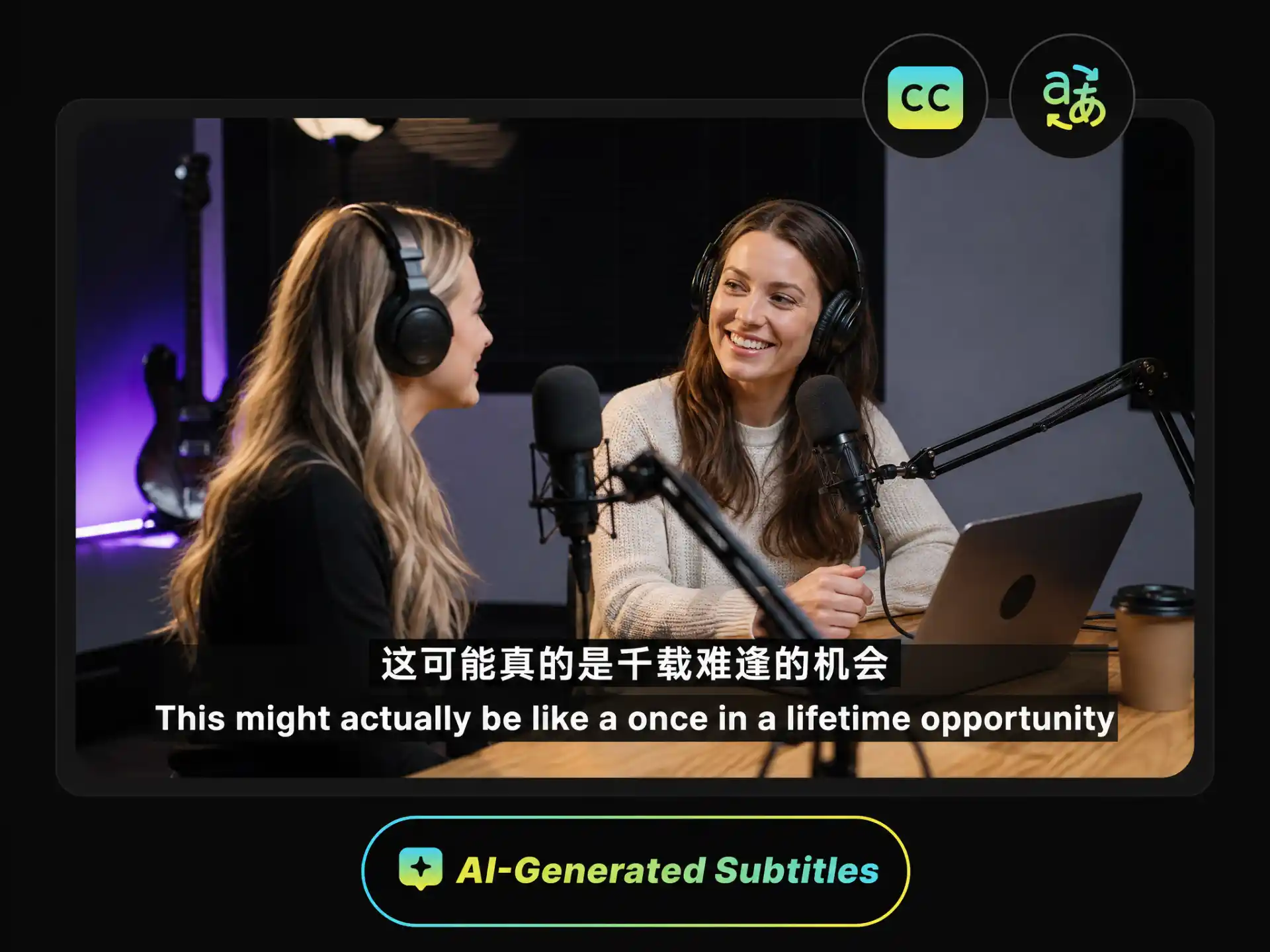 Dual-language setup displaying how to translate Chinese subtitles to English online free