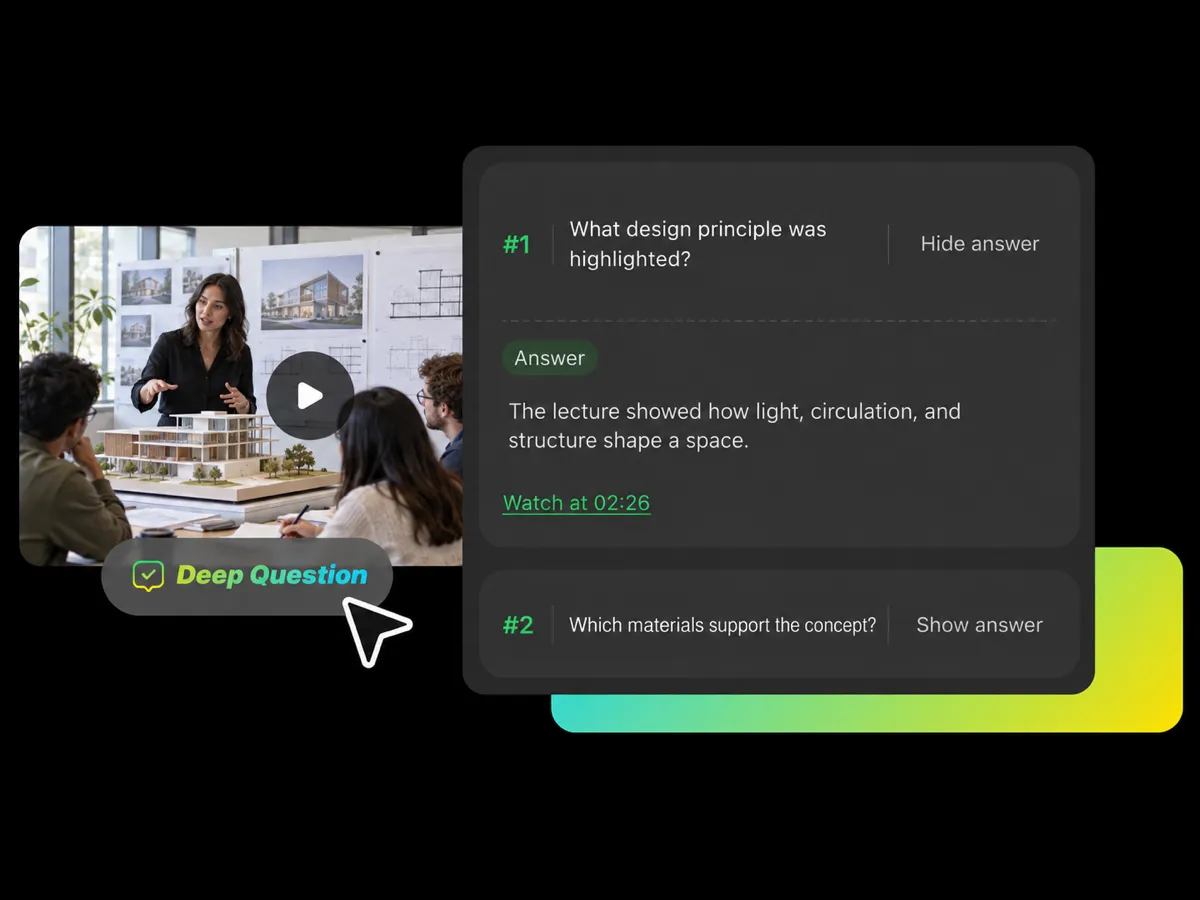 lecture note taking ai generating questions from the video content