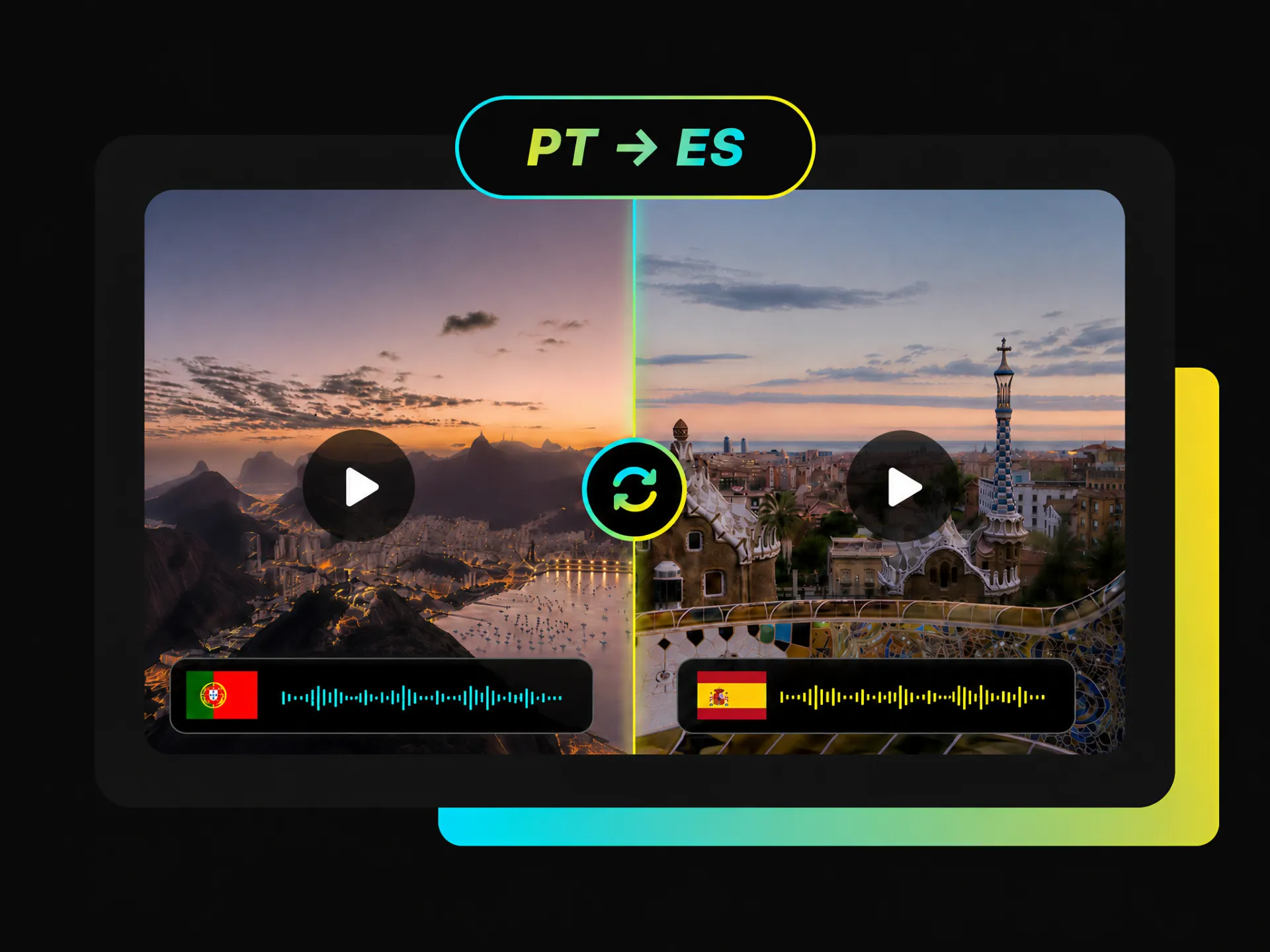 AI tool helping users translate Portuguese video to Spanish with accurate video captions
