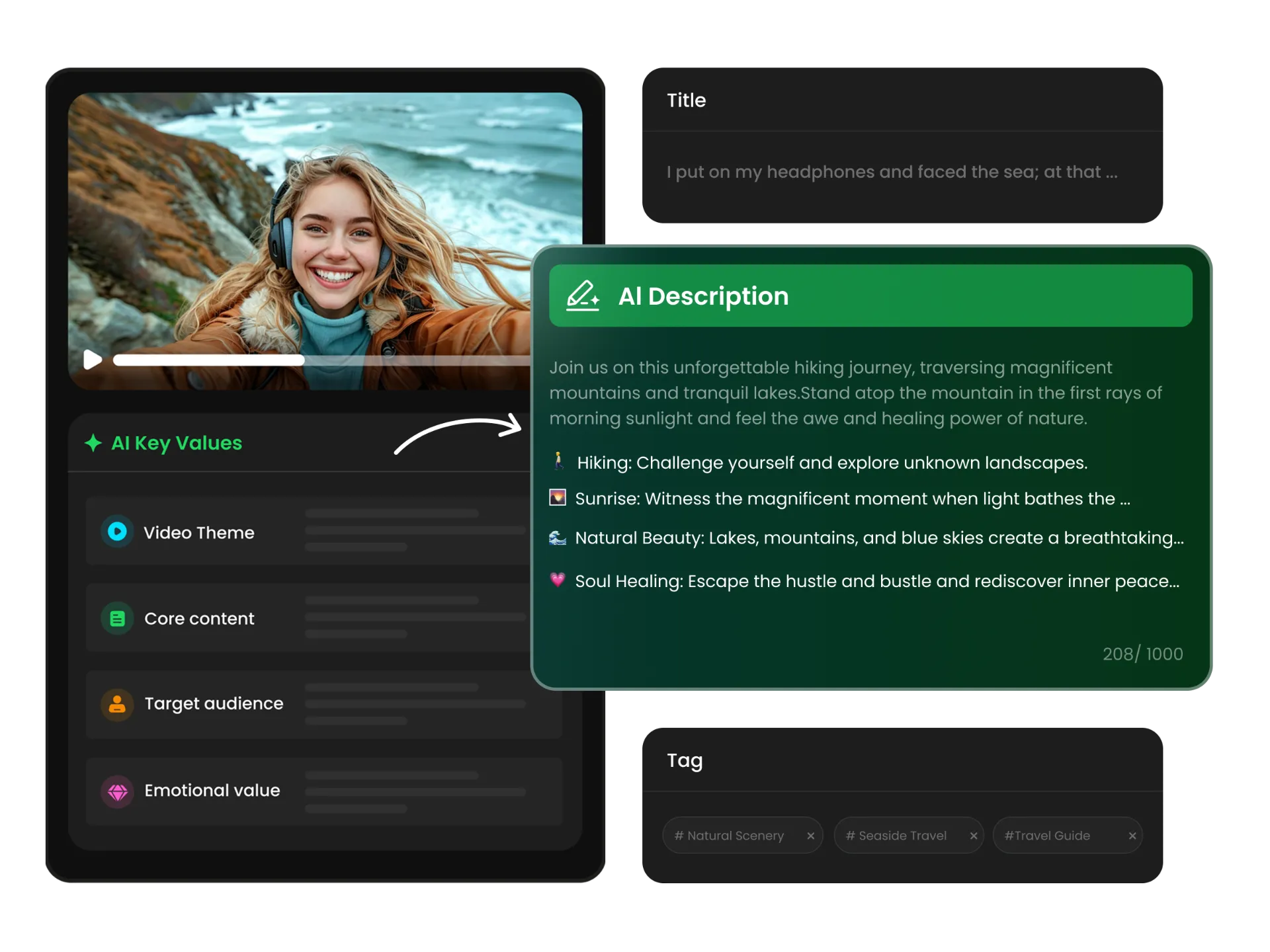 TikTok AI description generator for video content