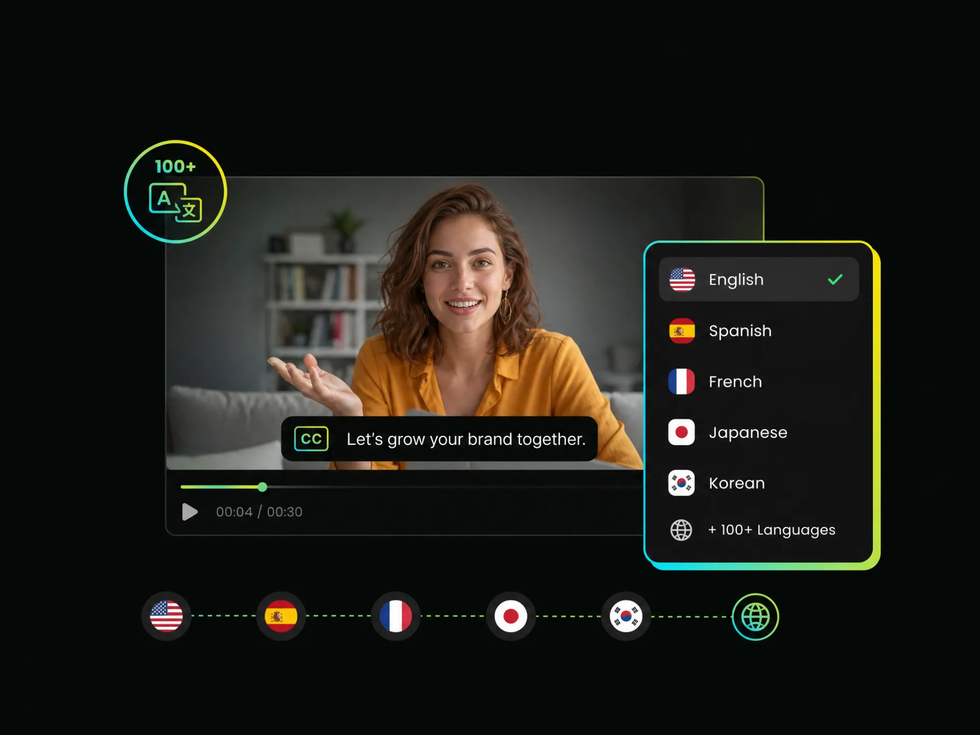 AI subtitle generator for 100+ languages
