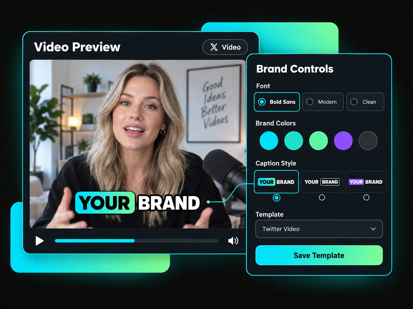 customizing brand fonts, colors, and visual styles for twitter video captions