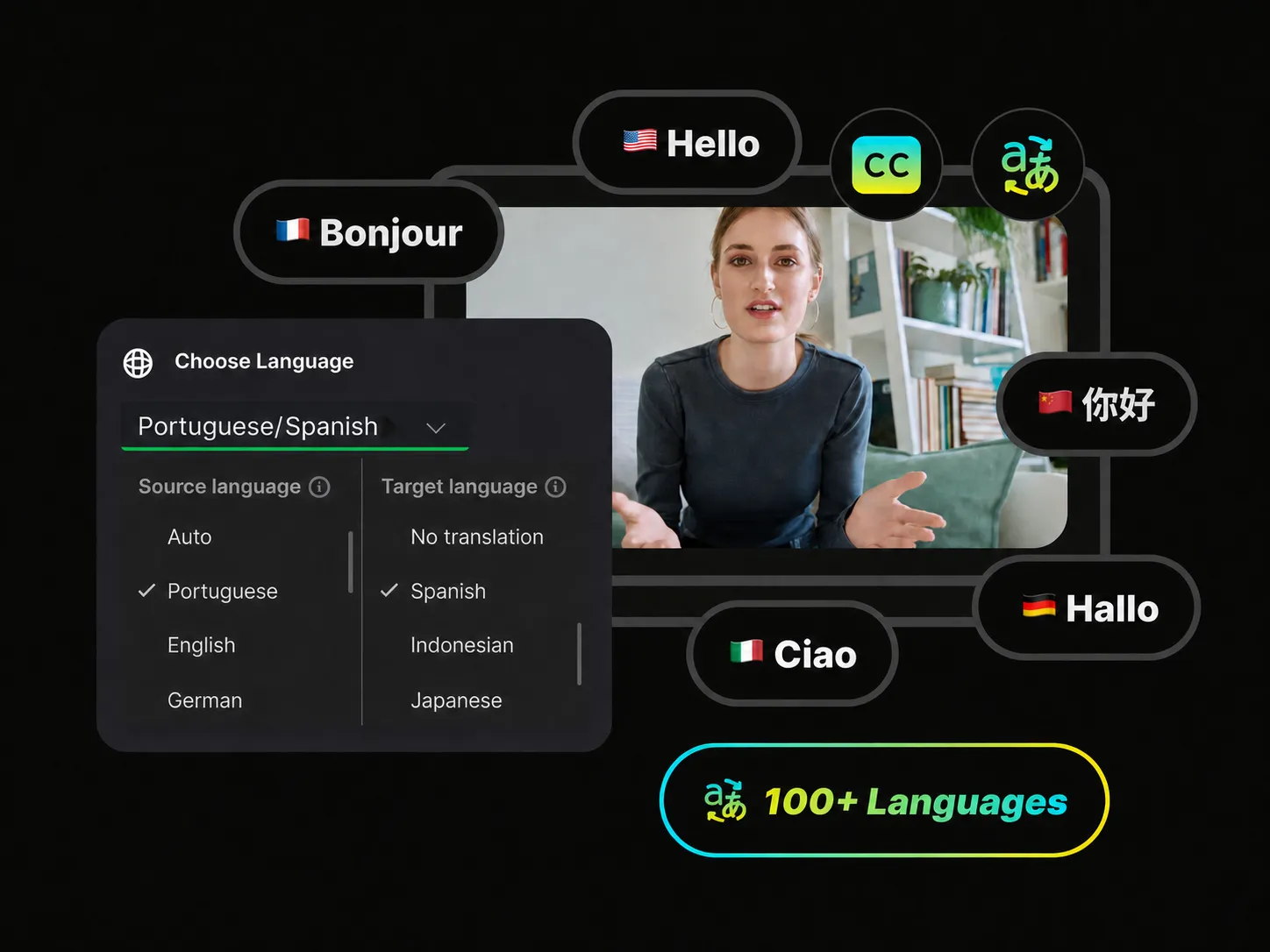WayinVideo providing 100+ language support beyond Portuguese and Spanish