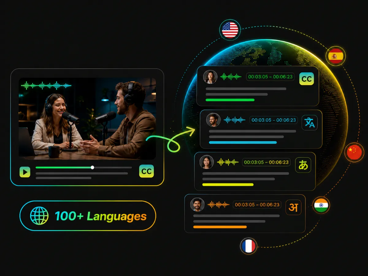 ai automatically translating subtitles into another language for bilingual subtitle display