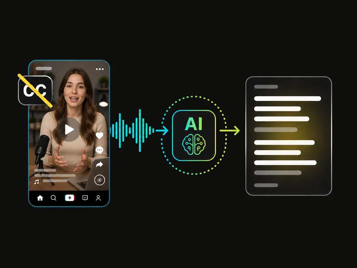converting tiktok video to text without captions using ai audio speech recognition