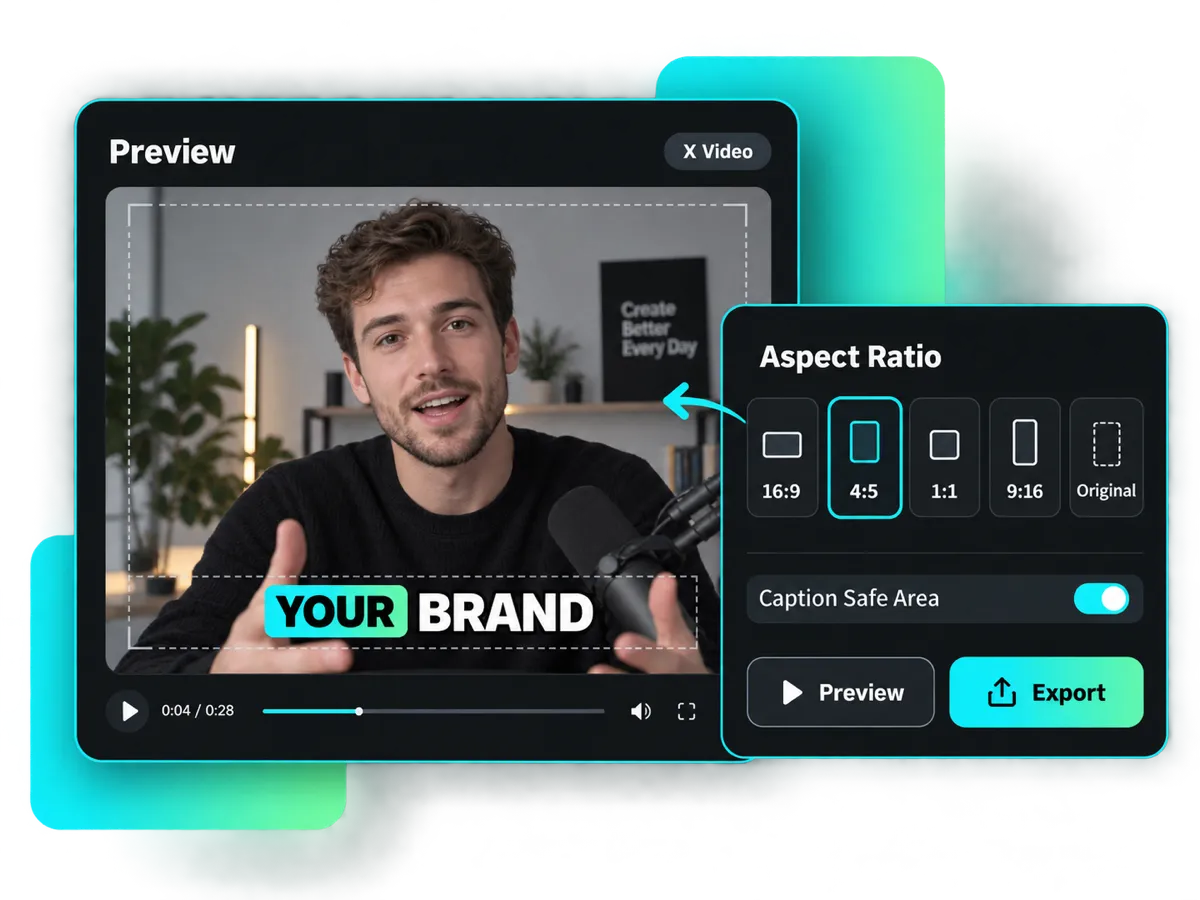 captioned twitter video in different aspect ratios for social media channels