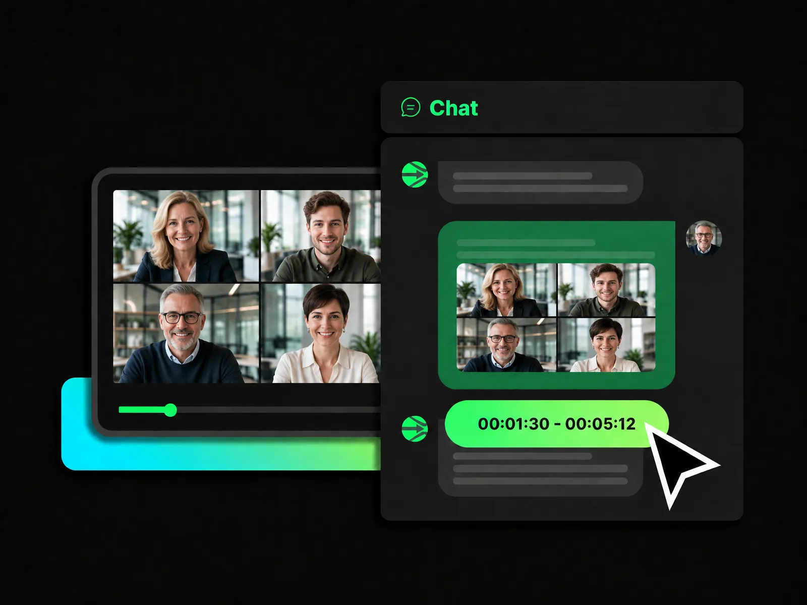AI Chat interface for analyzing a meeting video