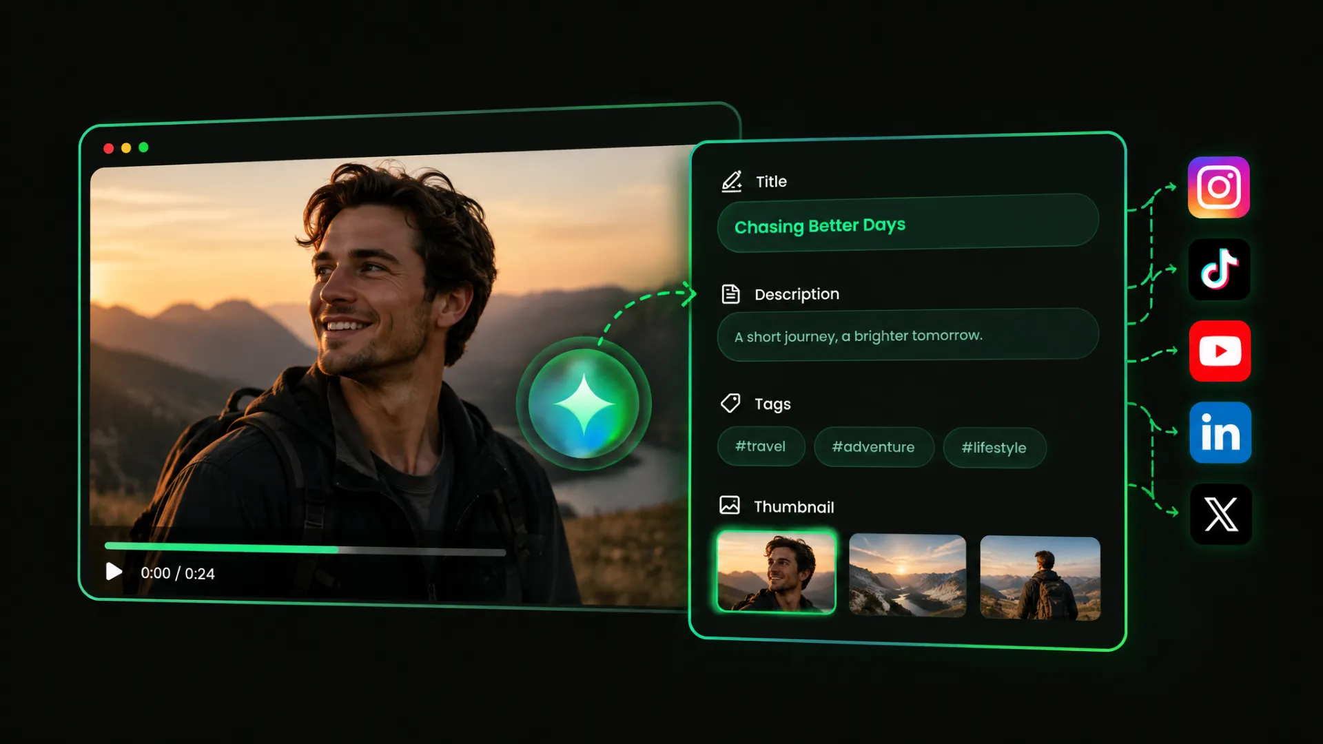 AI caption generator free for video titles, descriptions, tags, and thumbnails