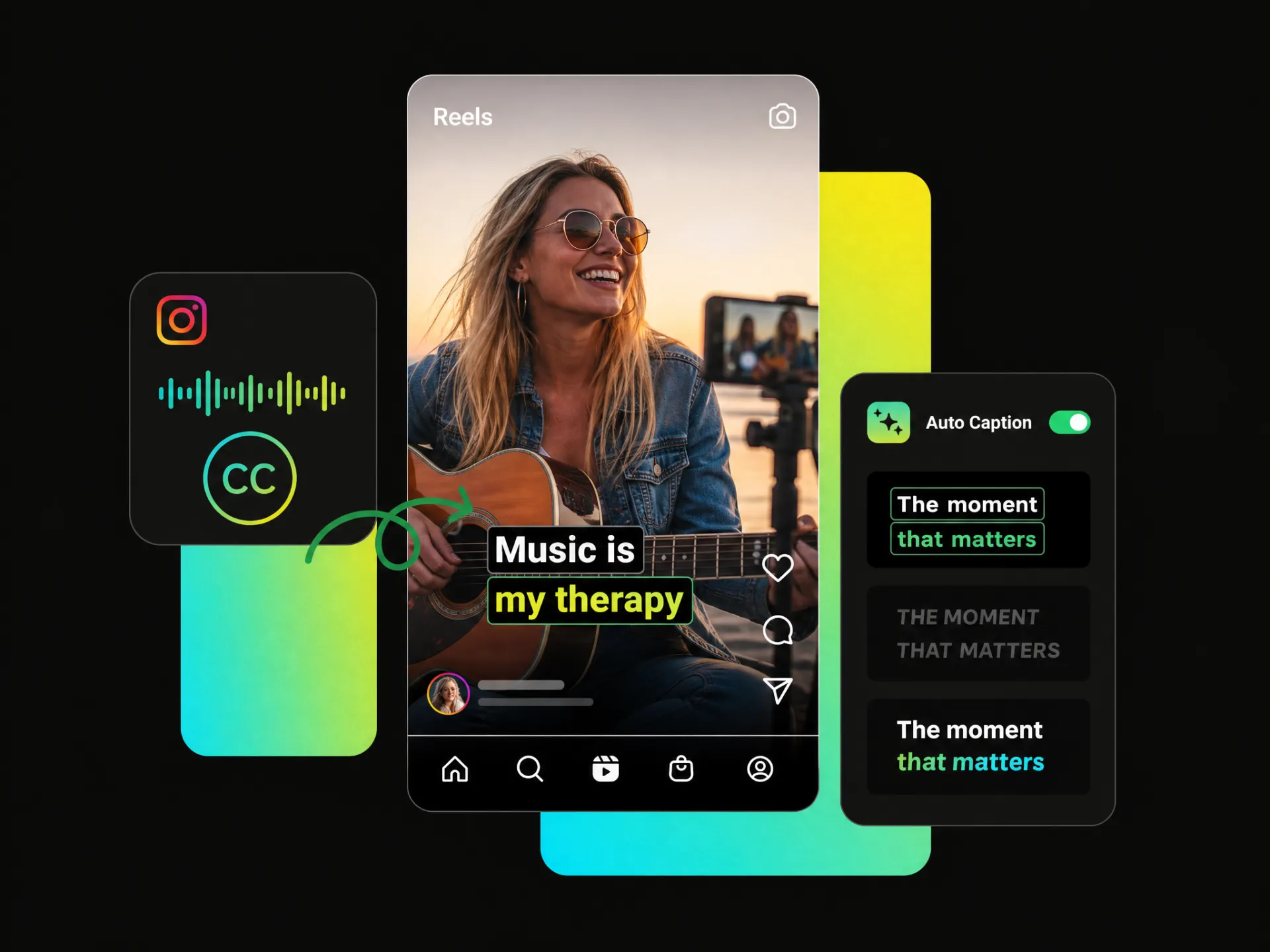 Instagram auto caption generator with dynamic captions for Reels