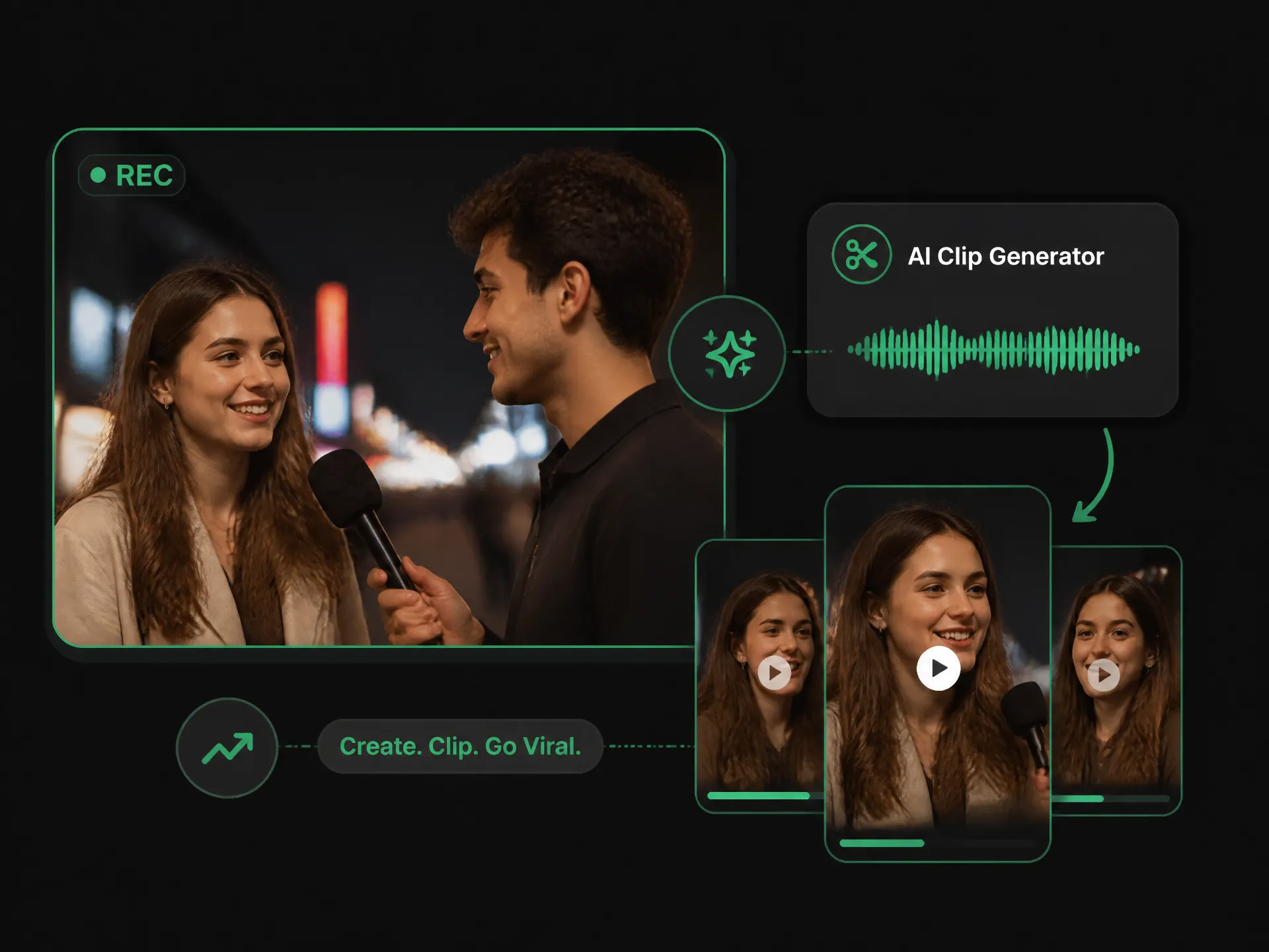 Podcast to clips AI free tool extracting guest highlights