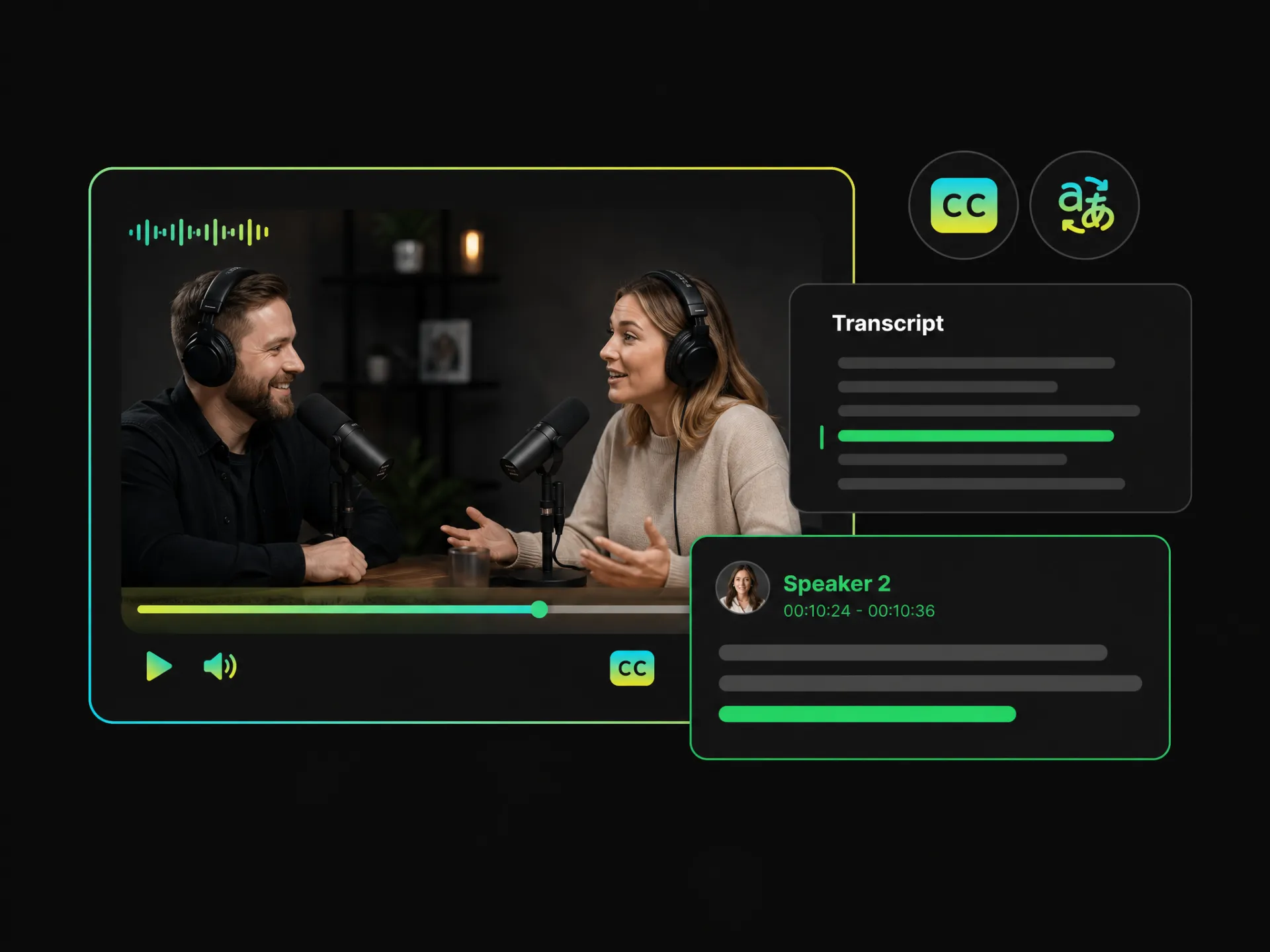free video caption generator for interviews and podcasts