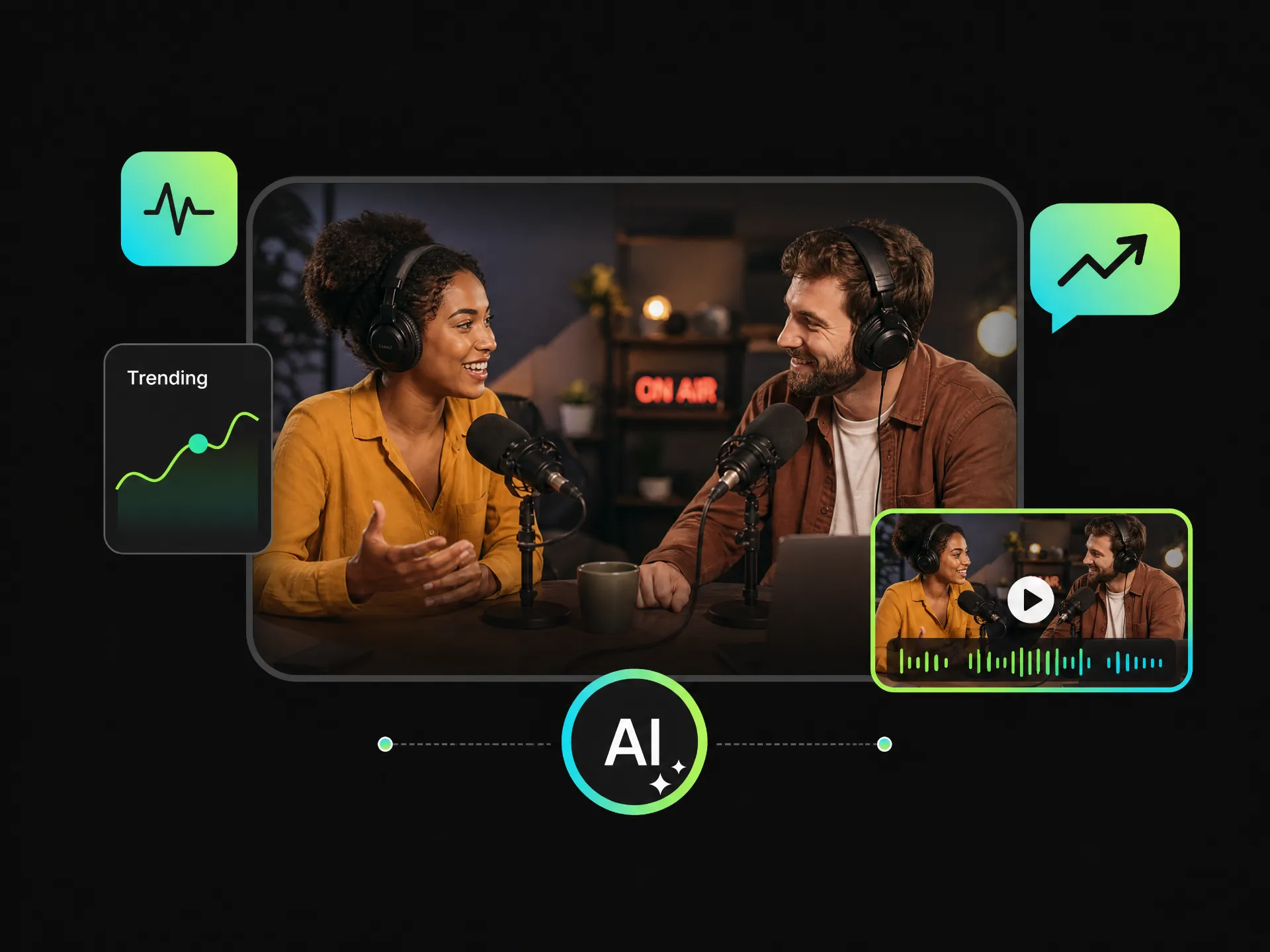 Podcast clip generator for news and commentary podcasts