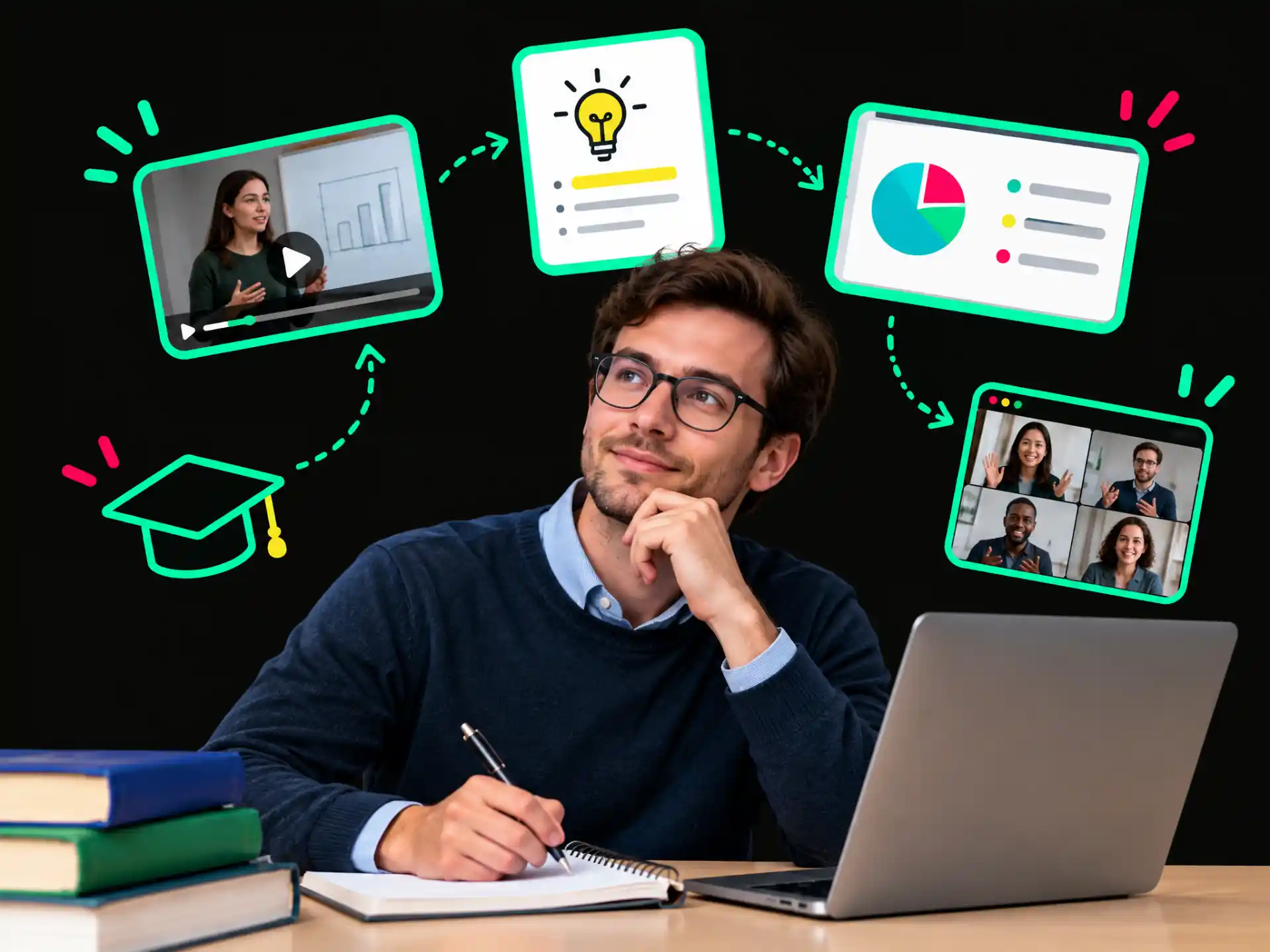 An educational video paired with a Facebook caption generator for clear, shareable copy
