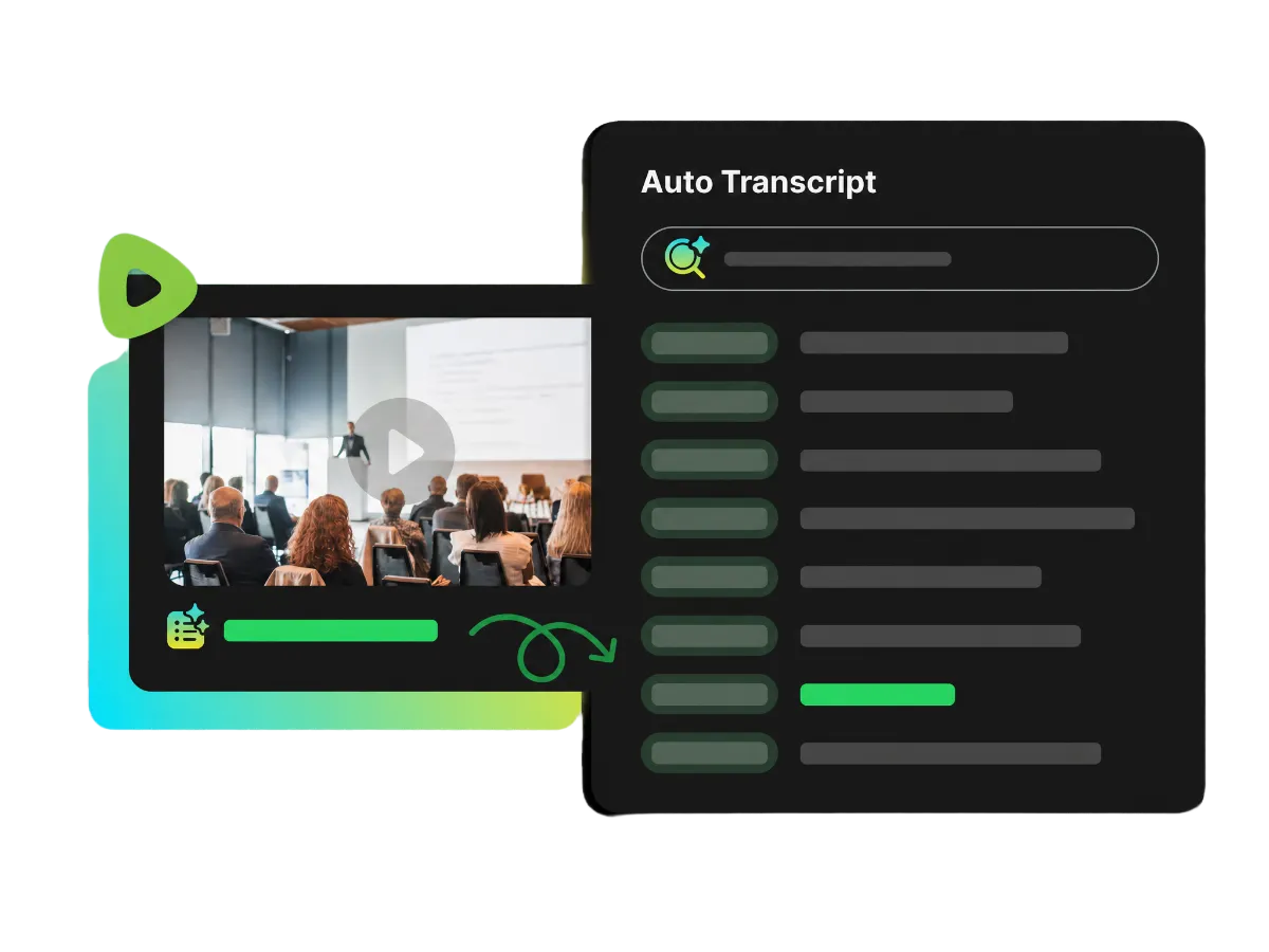 Keyword search in a searchable Rumble video transcript