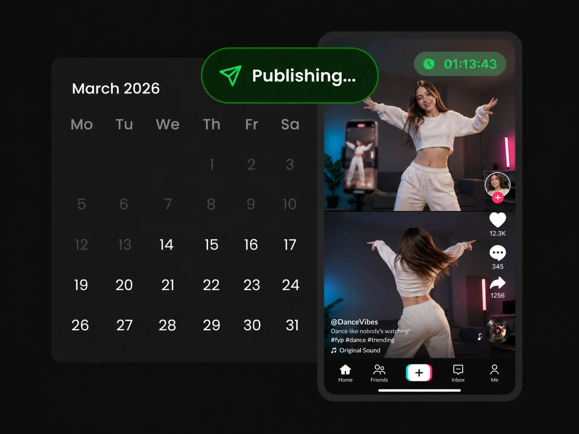 TikTok ai clip maker scheduling short videos across multiple social media platforms