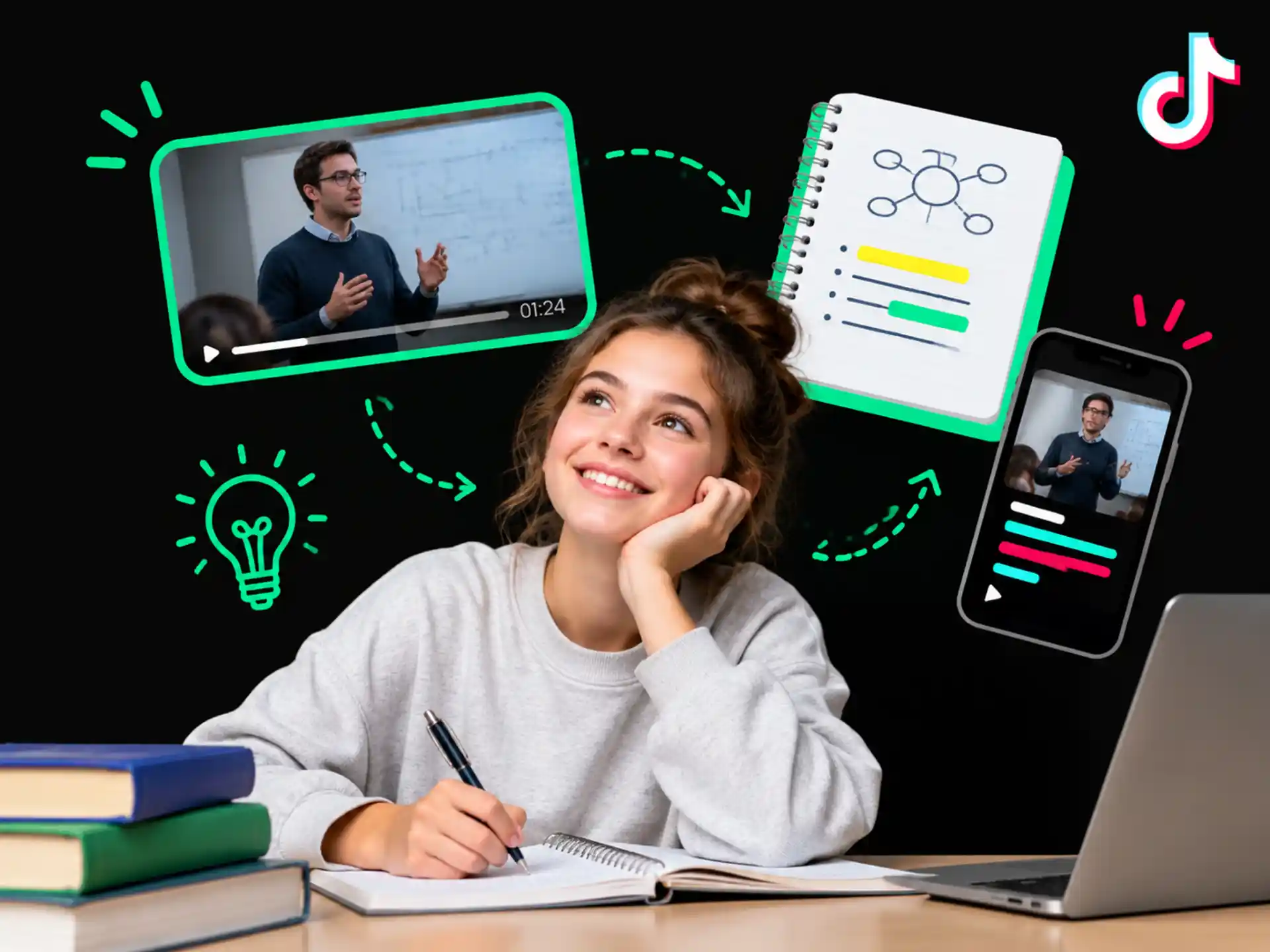 Educational TikTok video description online