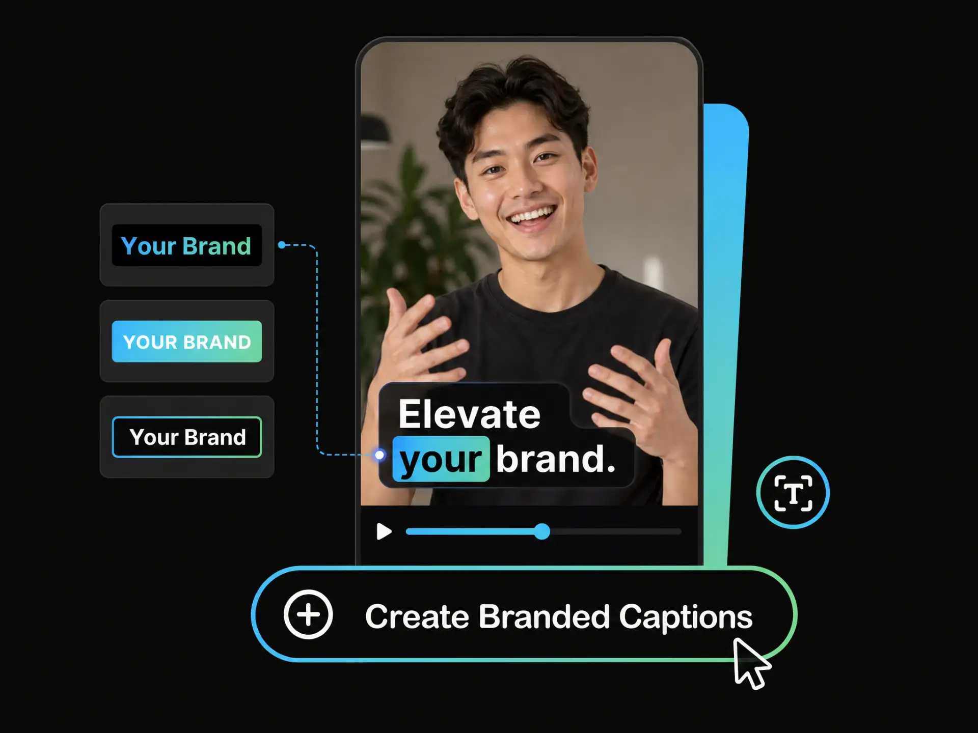 Marketing team creating captions for TikToks with branded font styles