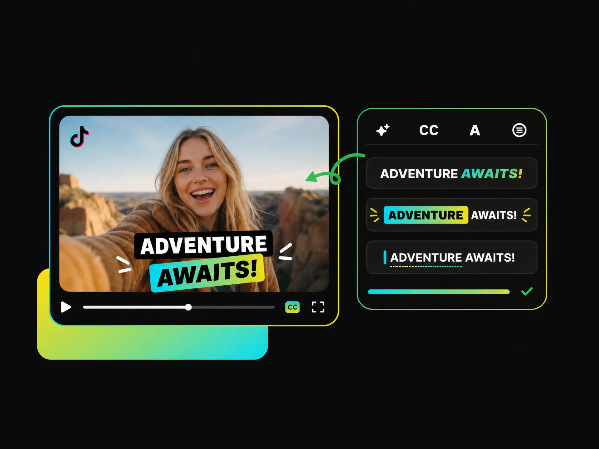 TikTok video caption generator with animated and dynamic captions
