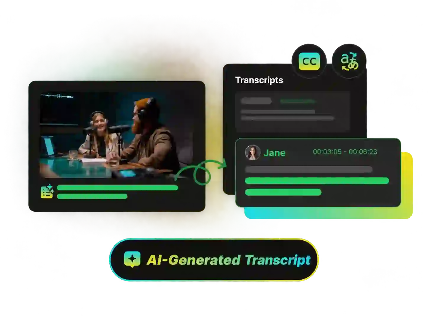 Twitter video transcript with timestamps and speaker labels generated by WayinVideo