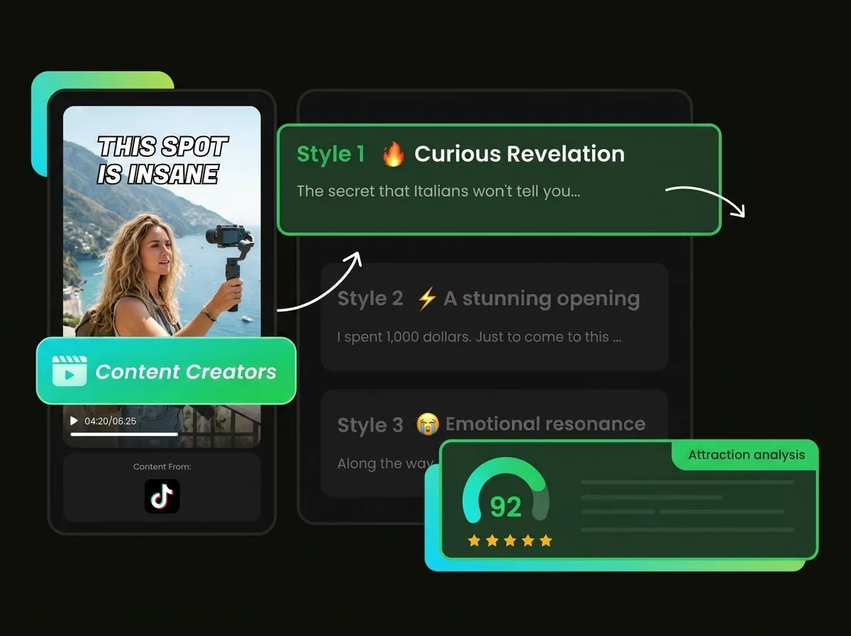 Content creator using an online tiktok hook generator to boost engagement for everyday vlogs