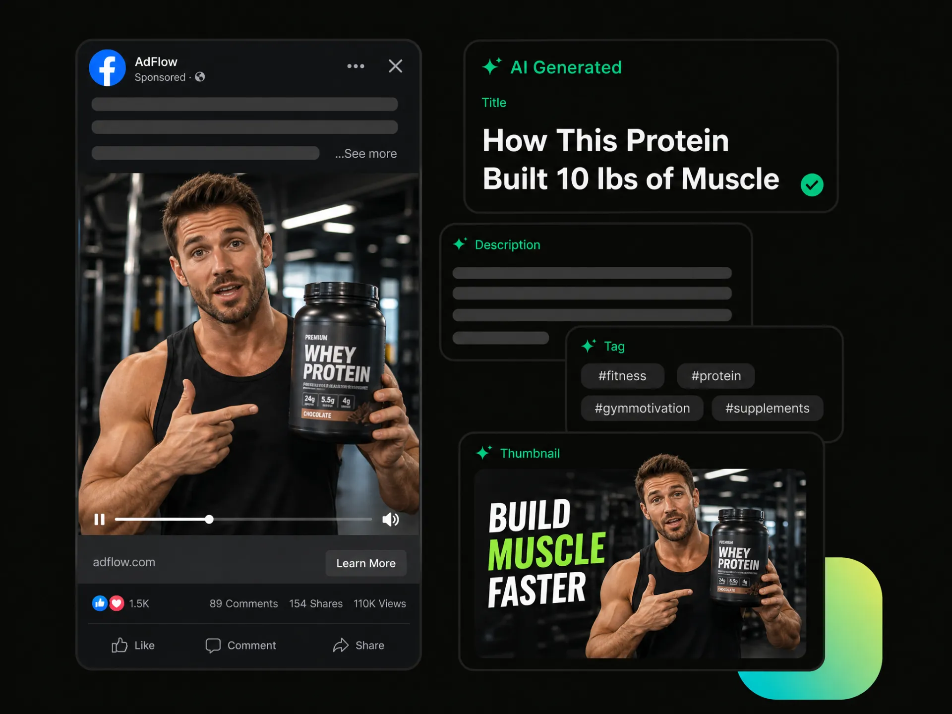 marketer using ai facebook video title generator to create titles for video ads