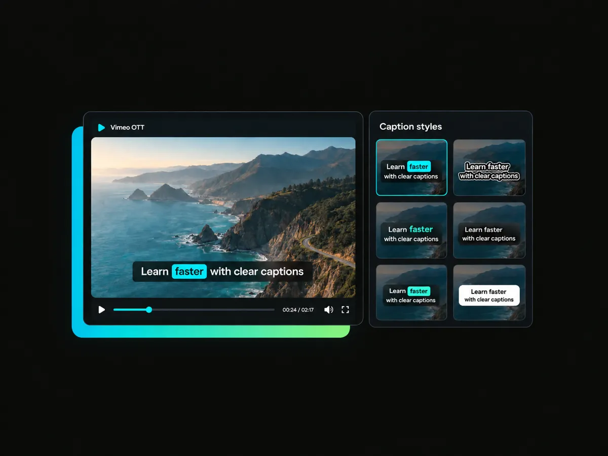 adding animated captions to vimeo ott videos with custom styles and word highlights