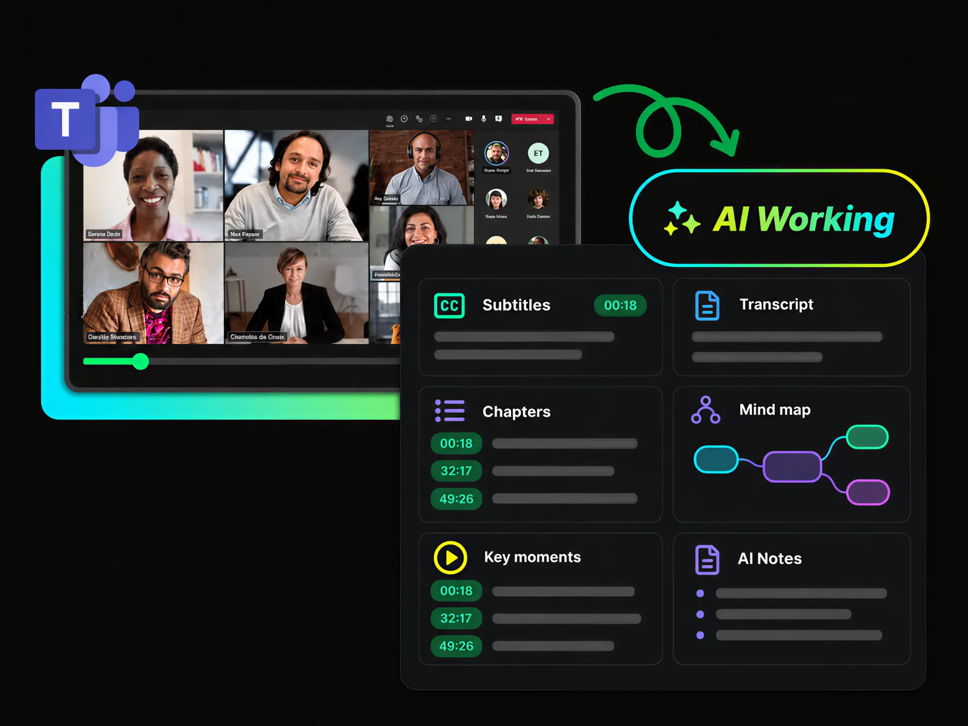 meeting note taking ai organizing microsoft teams discussions, decisions, and follow-up details