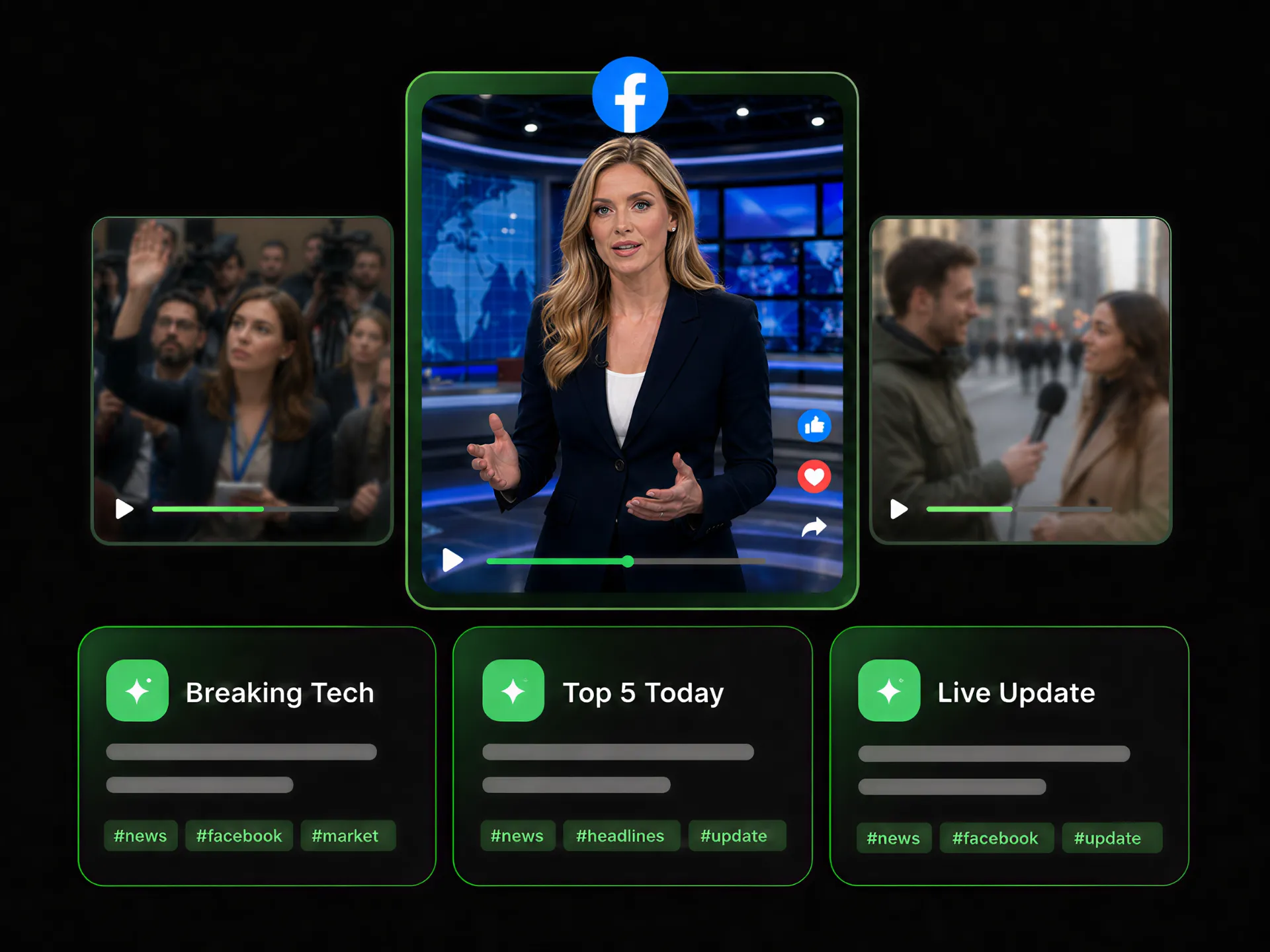 media using ai tool to generate facebook titles that clearly deliver information