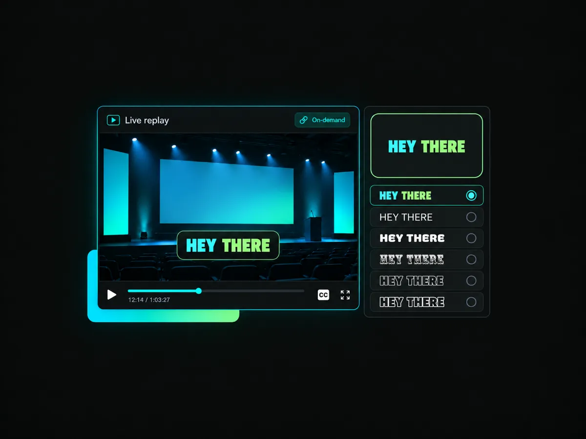adding dynamic captions to vimeo live stream recordings with customized design