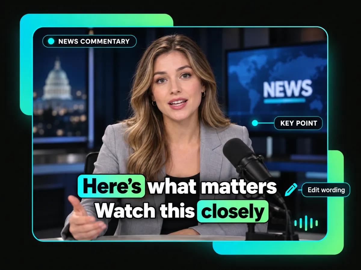 making a twitter news commentary video easier to understand with clear captions